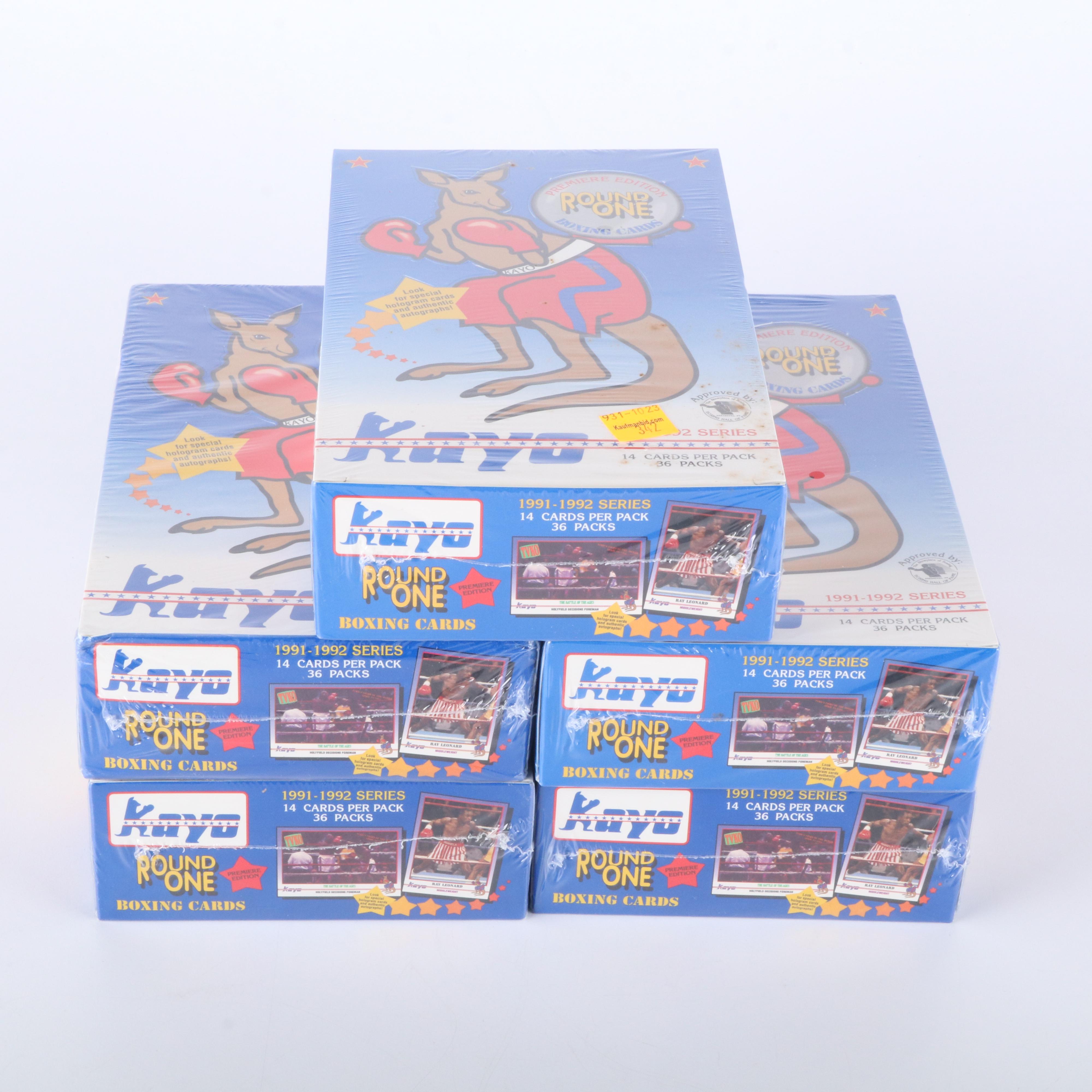 1991-92 Kayo Round One Premiere Edition Sealed Boxing Trading Card Boxes