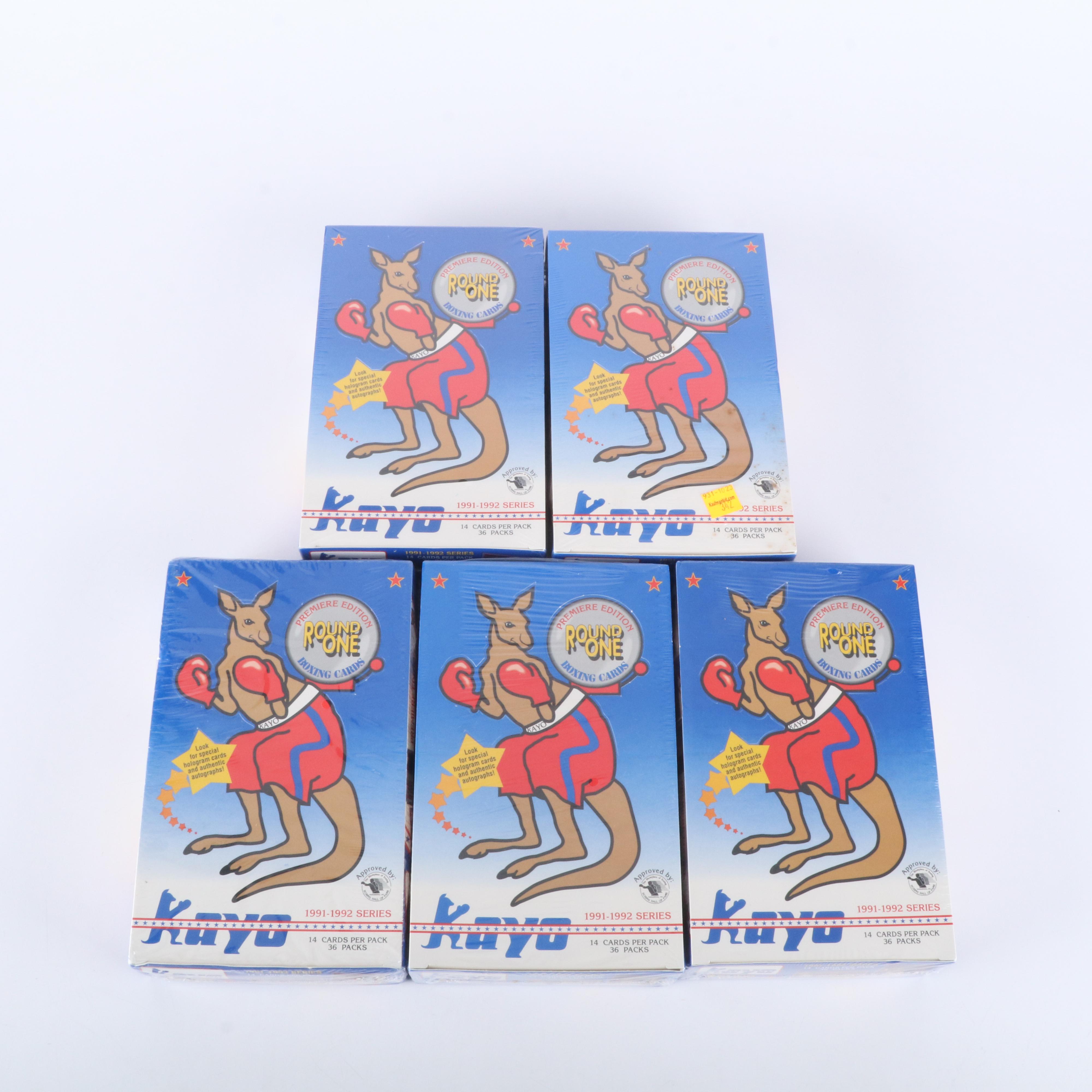 1991-92 Kayo Round One Premiere Edition Sealed Boxing Trading Card Boxes
