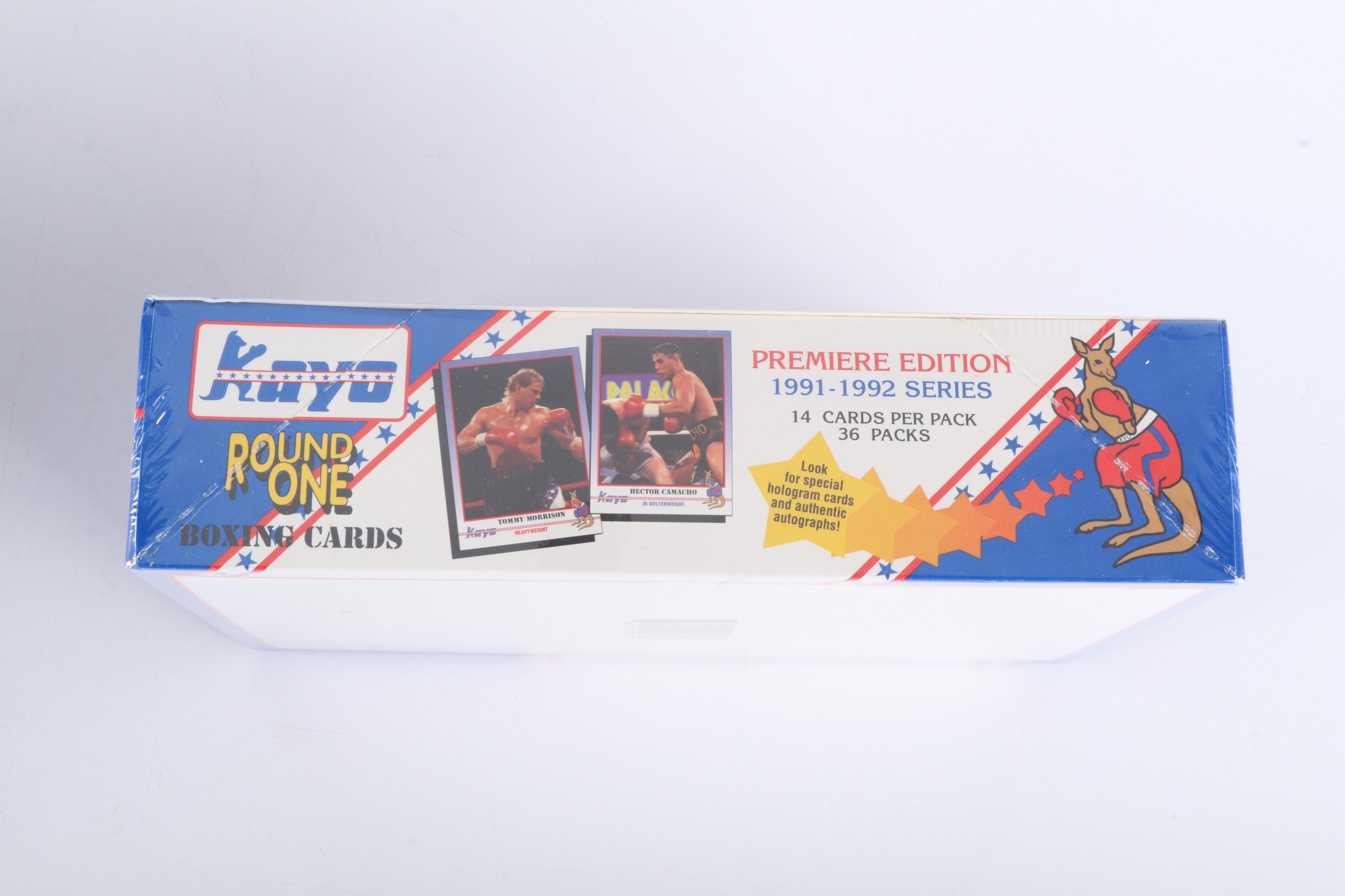 1991-92 Kayo Round One Premiere Edition Sealed Boxing Trading Card Boxes