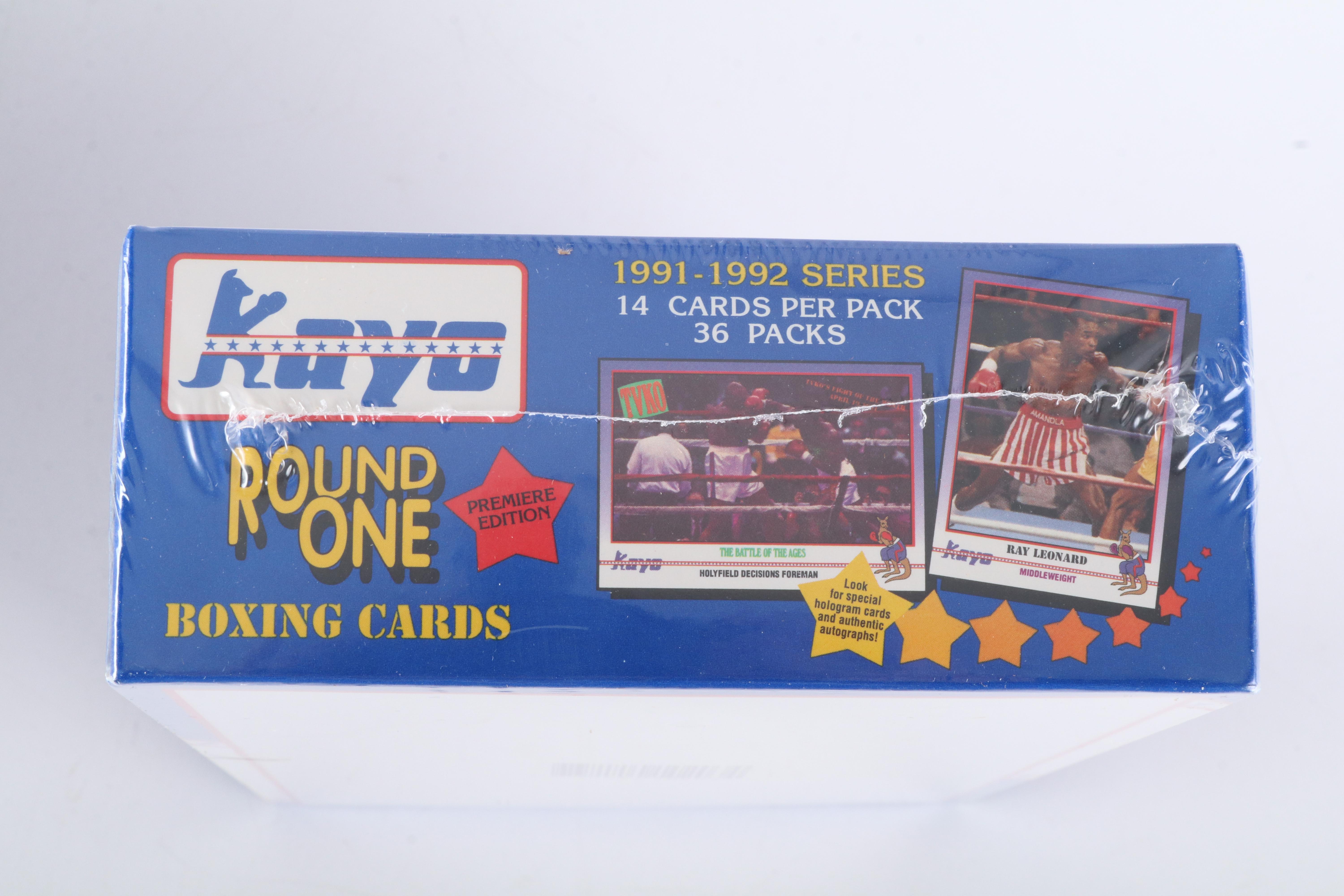 1991-92 Kayo Round One Premiere Edition Sealed Boxing Trading Card Boxes