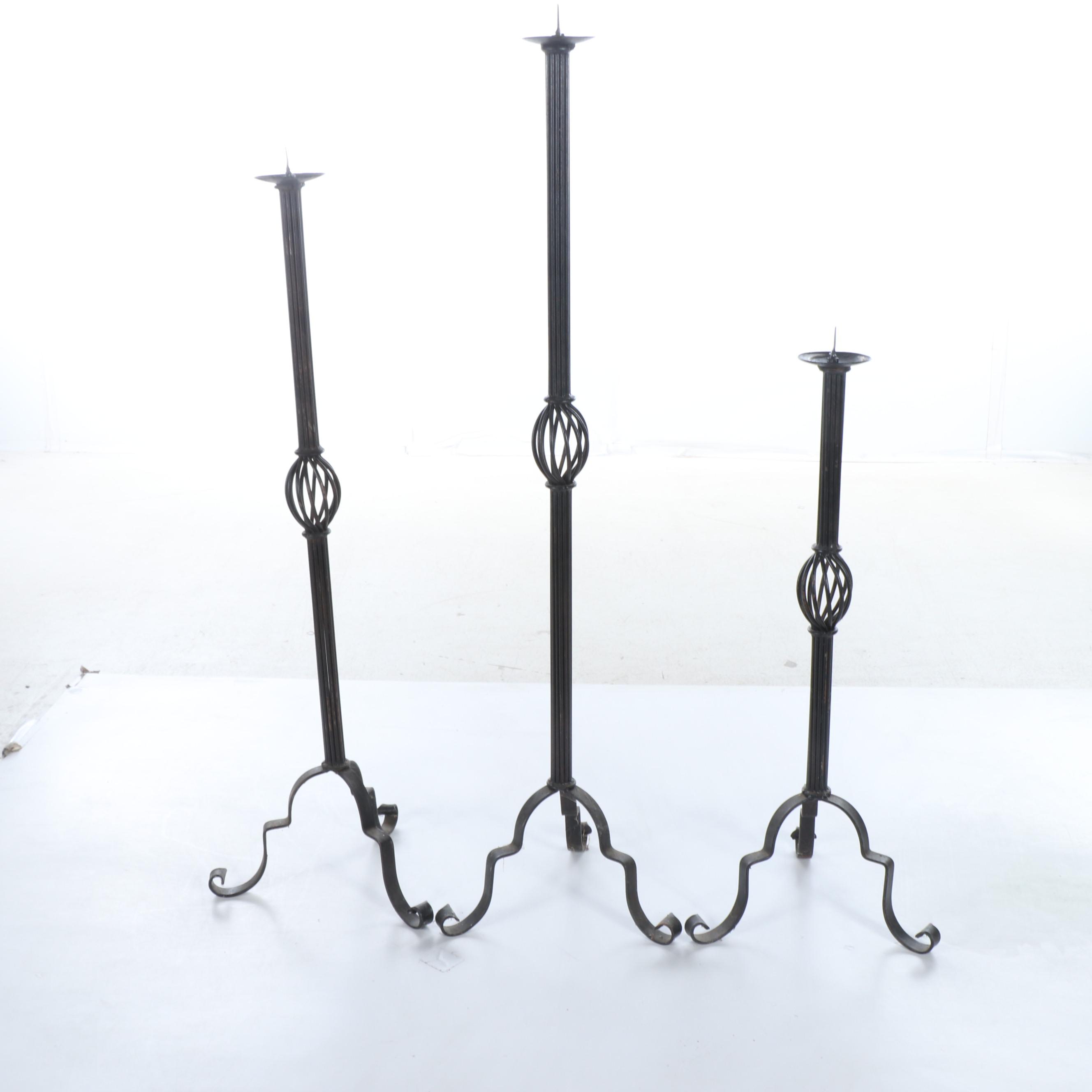 Tripod Pillar Metal Candle Holders