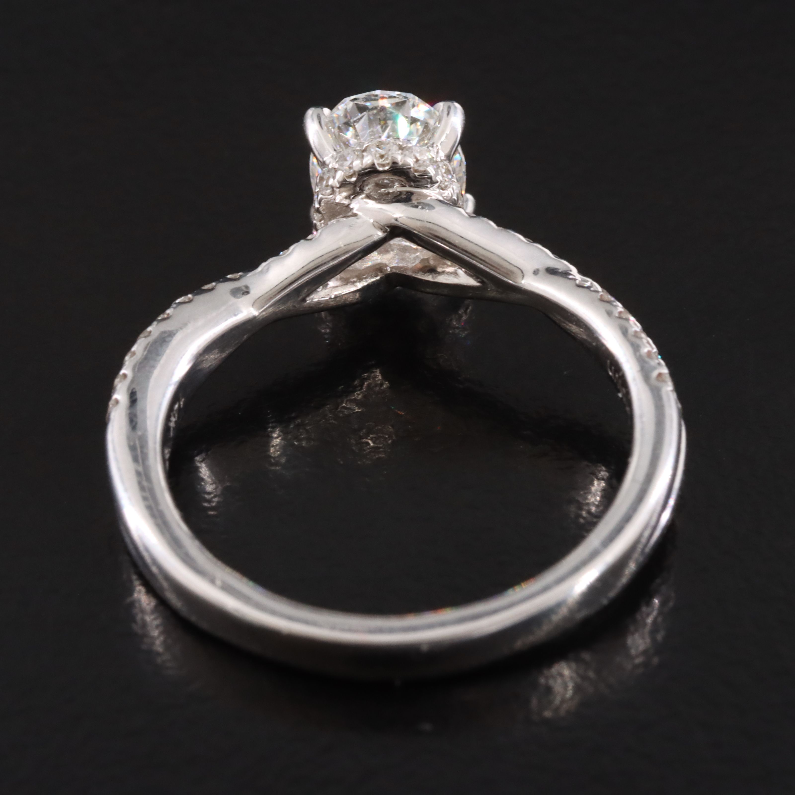 14K 1.34 CTW Lab Grown Diamond Twist Ring with Online IGI Report