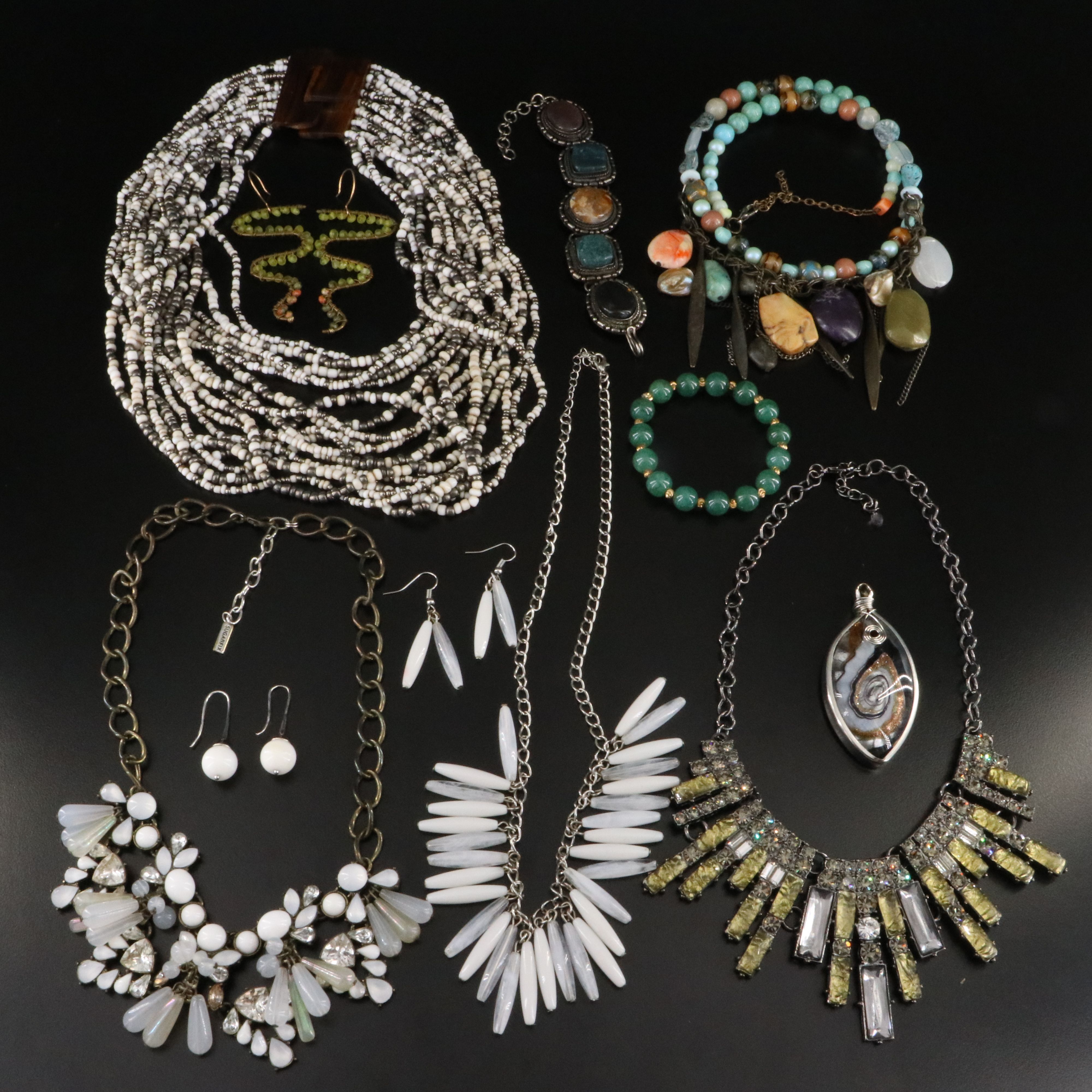 Art Glass, Agate and Shell Featured in Contemporary Jewelry Collection