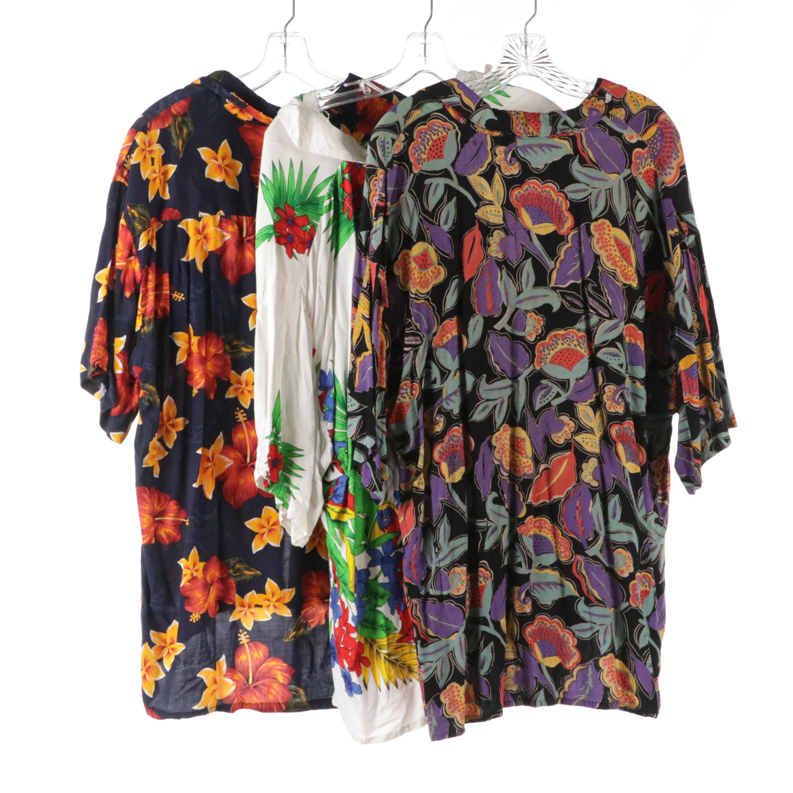 Men's Vintage Red Dragon, Blueprint Label, and Basix Printed Hawaiian Shirts