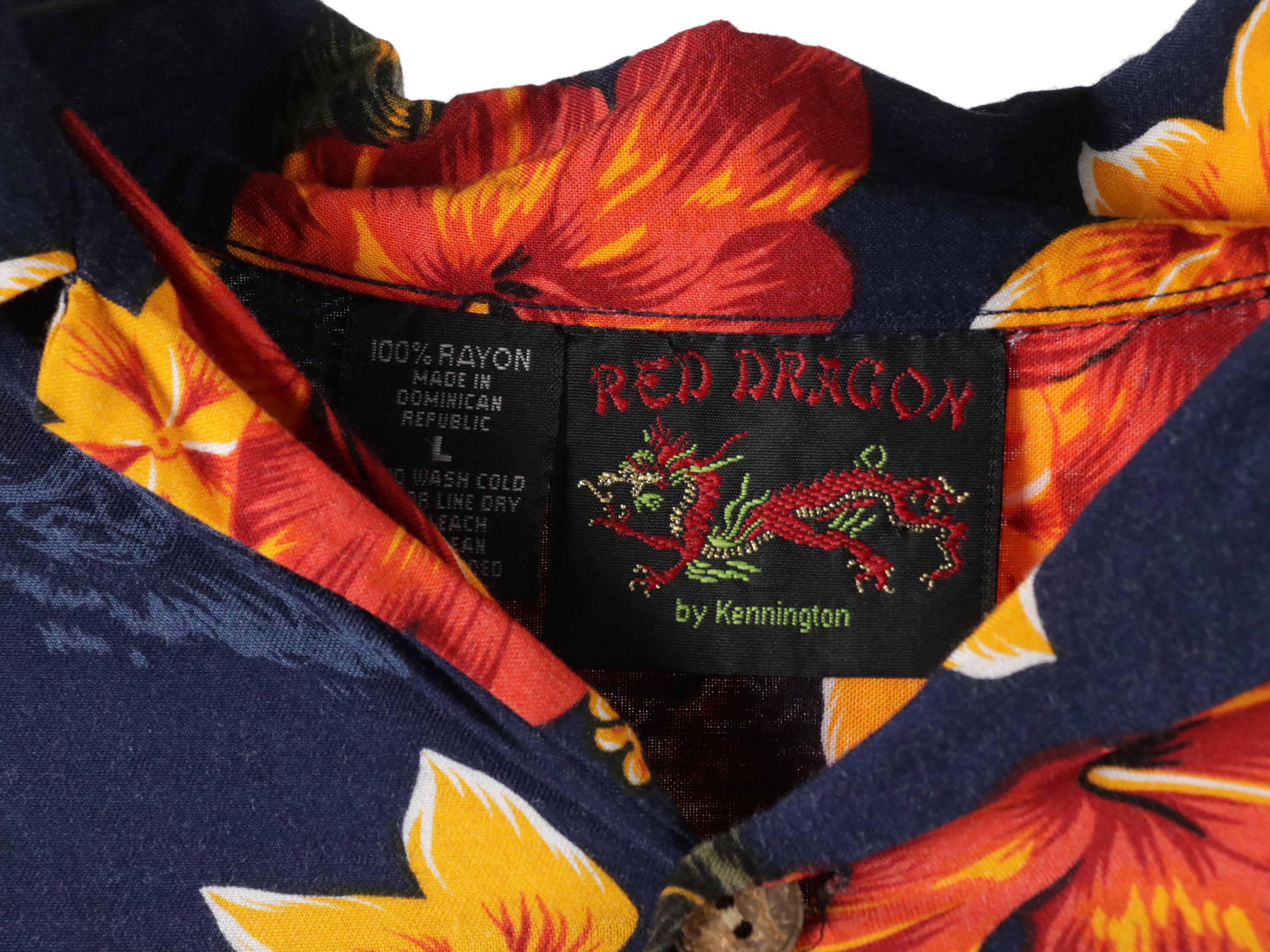 Men's Vintage Red Dragon, Blueprint Label, and Basix Printed Hawaiian Shirts