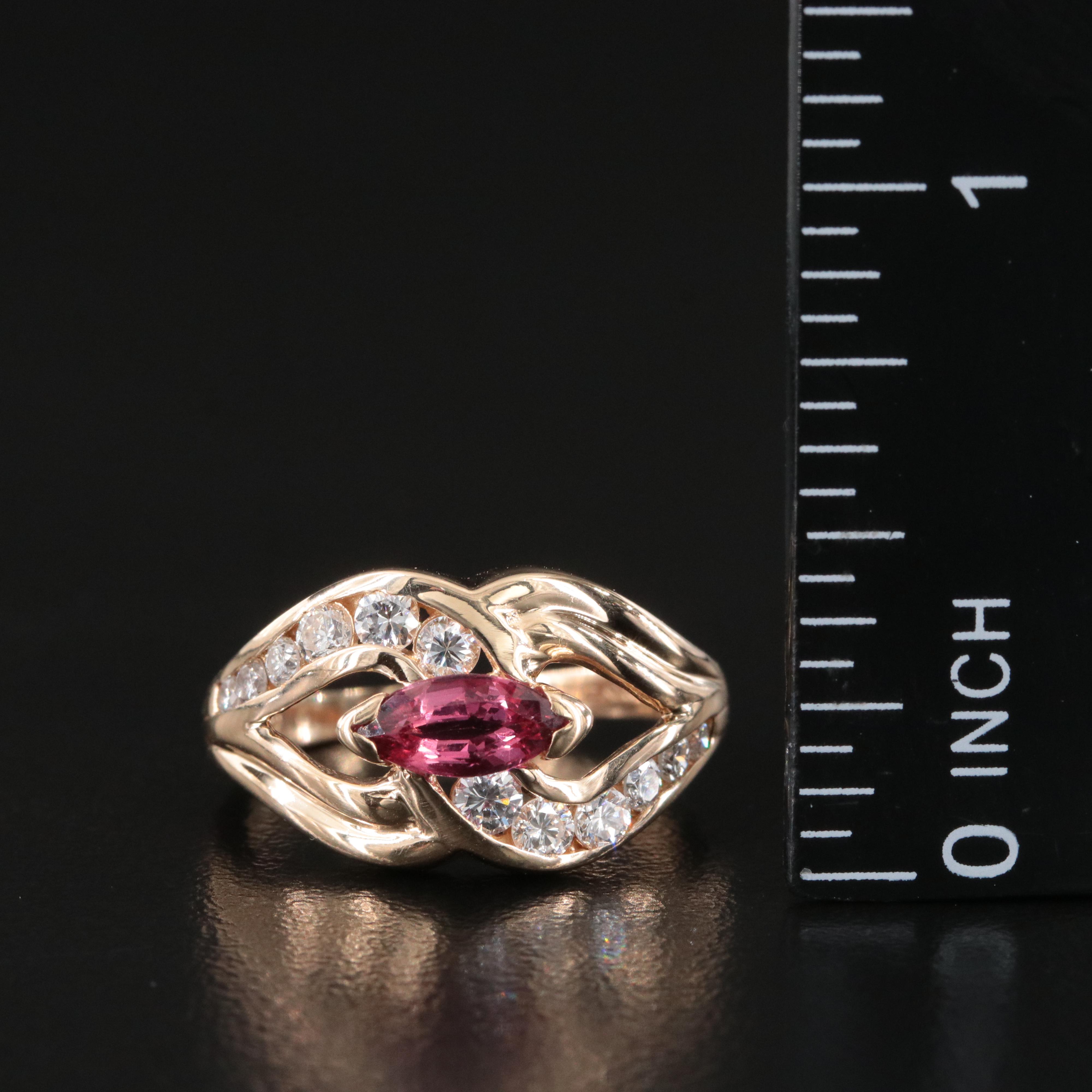 14K East-West Set Ruby and Diamond Ring