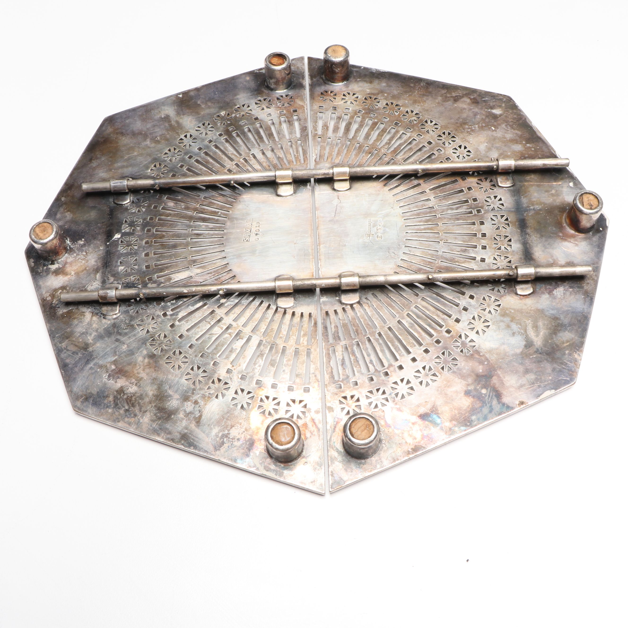 Jeweled Lazy Susan with Simpson Hall Miller Silver Plate Trivet and More Décor