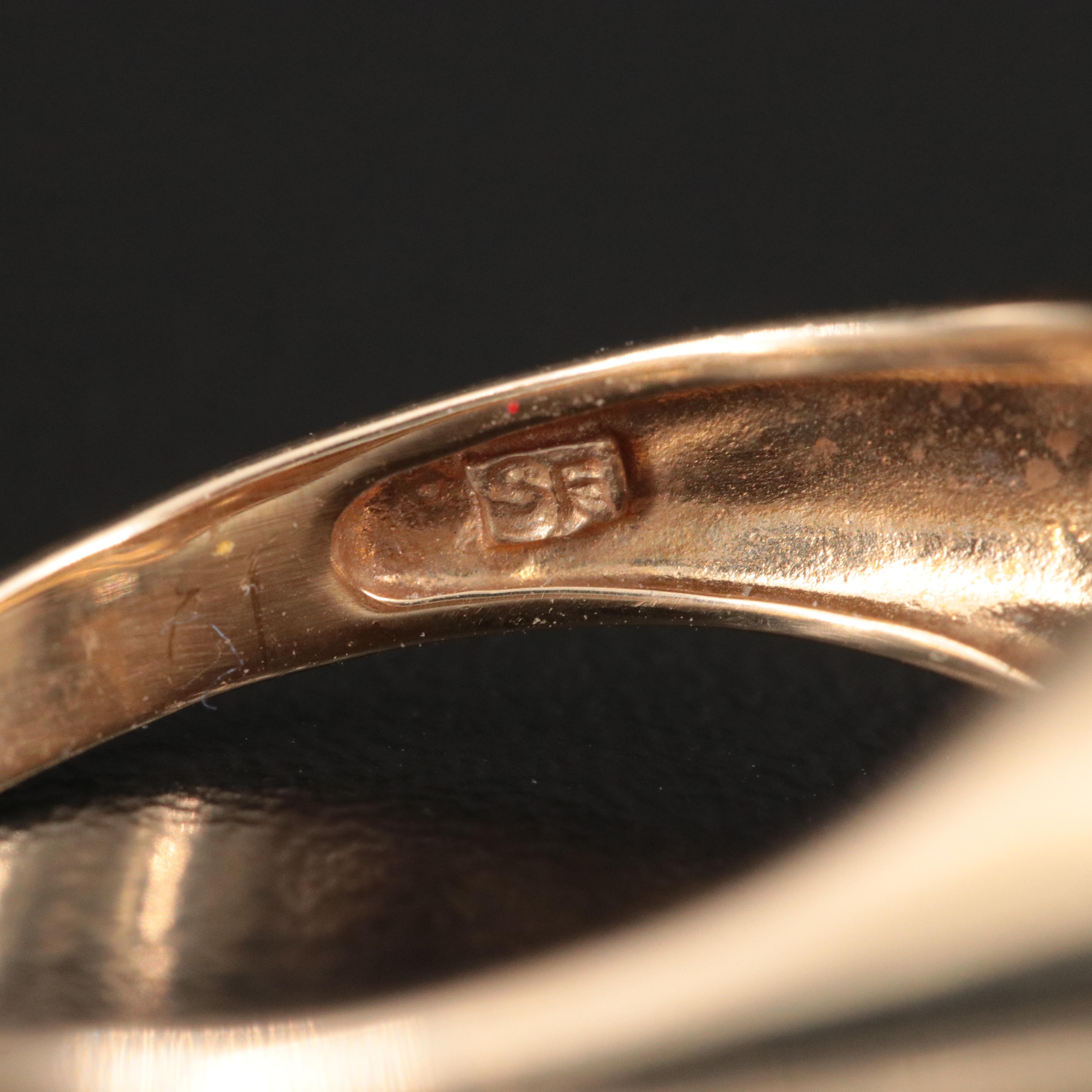 14K 0.98 CTW Brown Diamond East-West Navette Ring