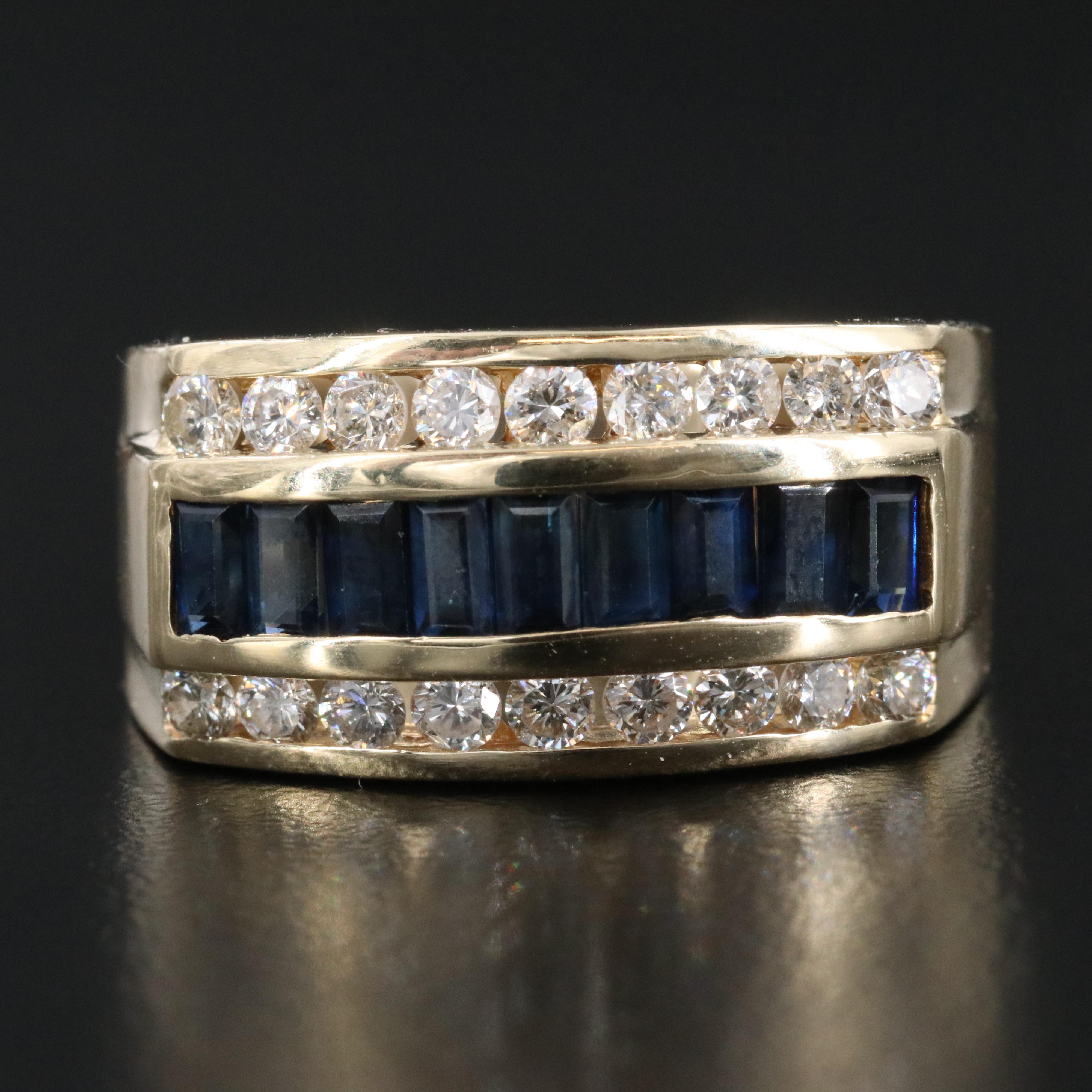 14K Sapphire and Diamond Ring