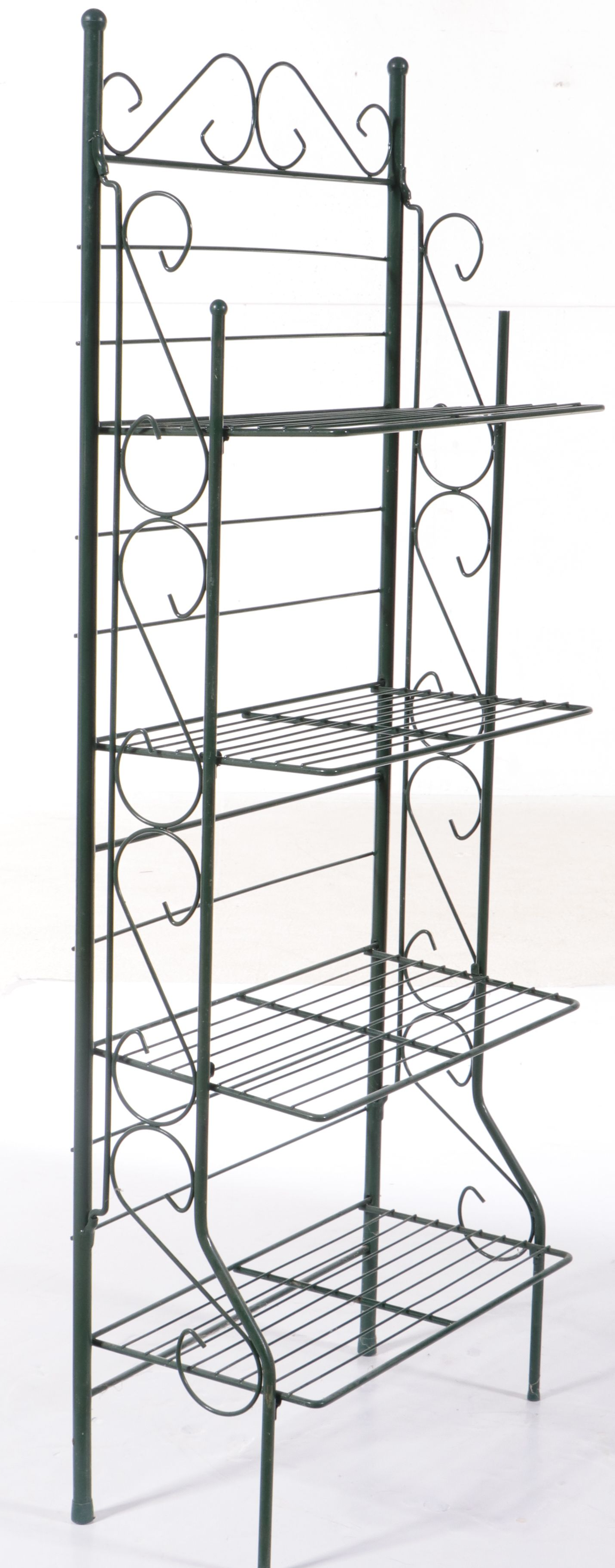 Green Powder Coated Wire Folding Baker's Rack