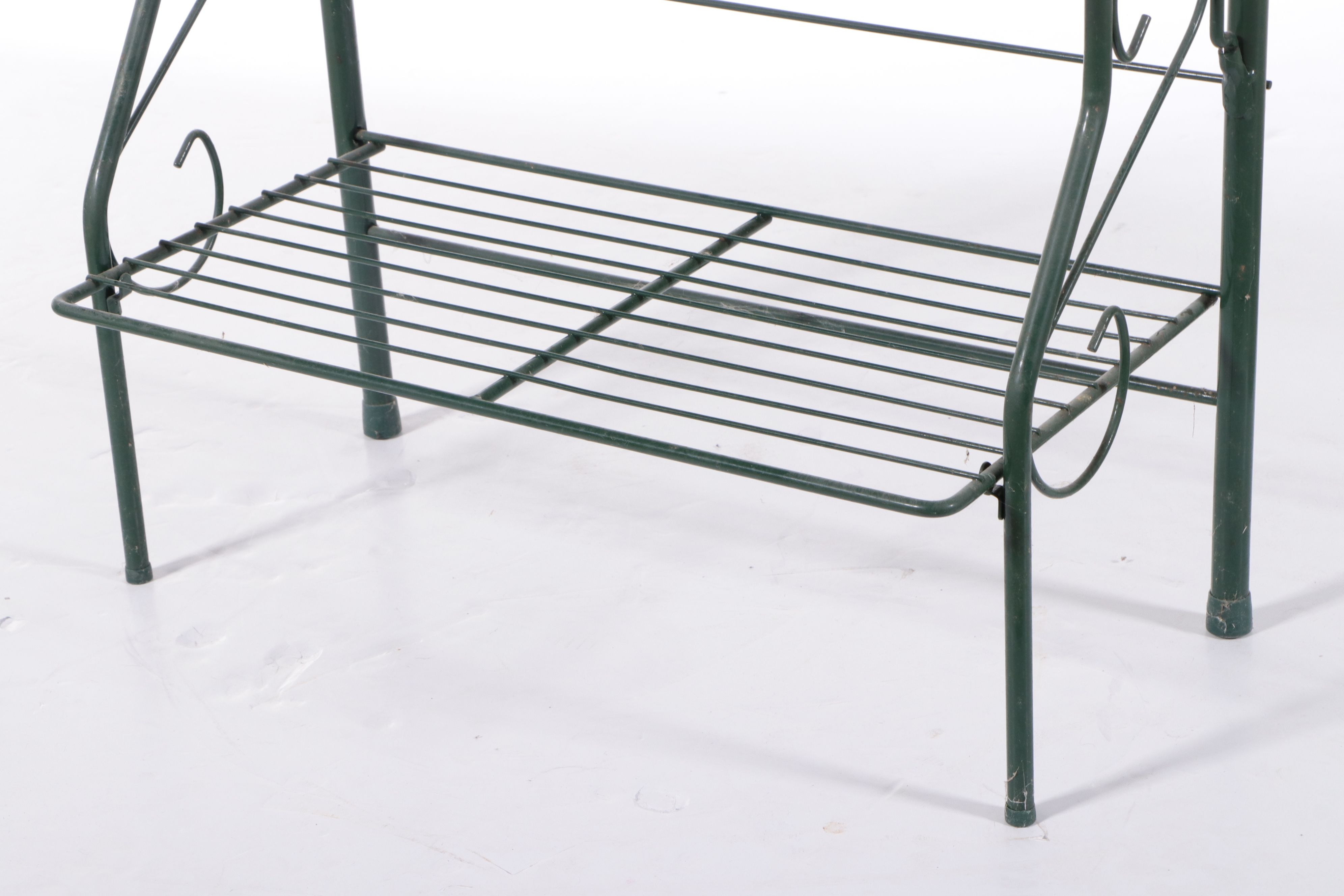 Green Powder Coated Wire Folding Baker's Rack