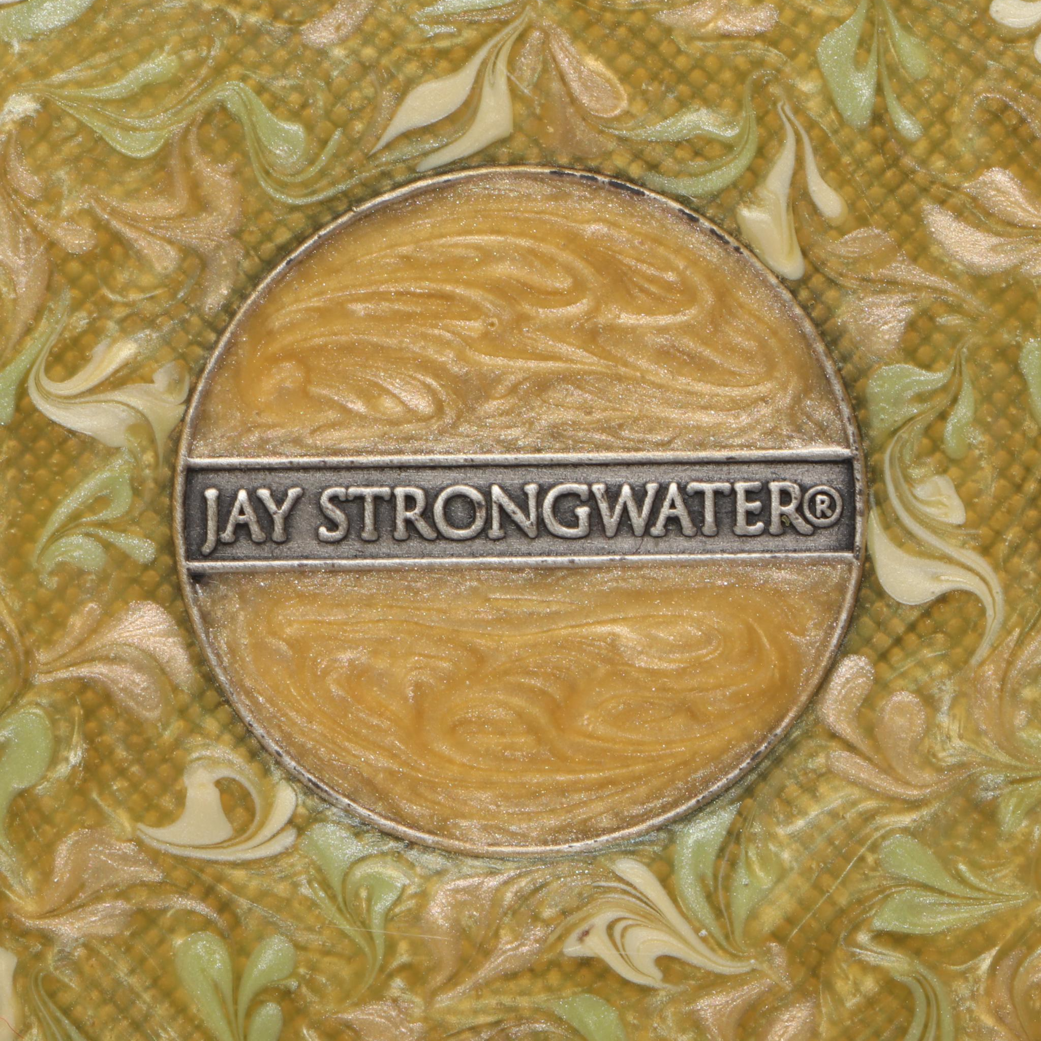 Jay Strongwater Enameled Floral Compact Mirror with Case