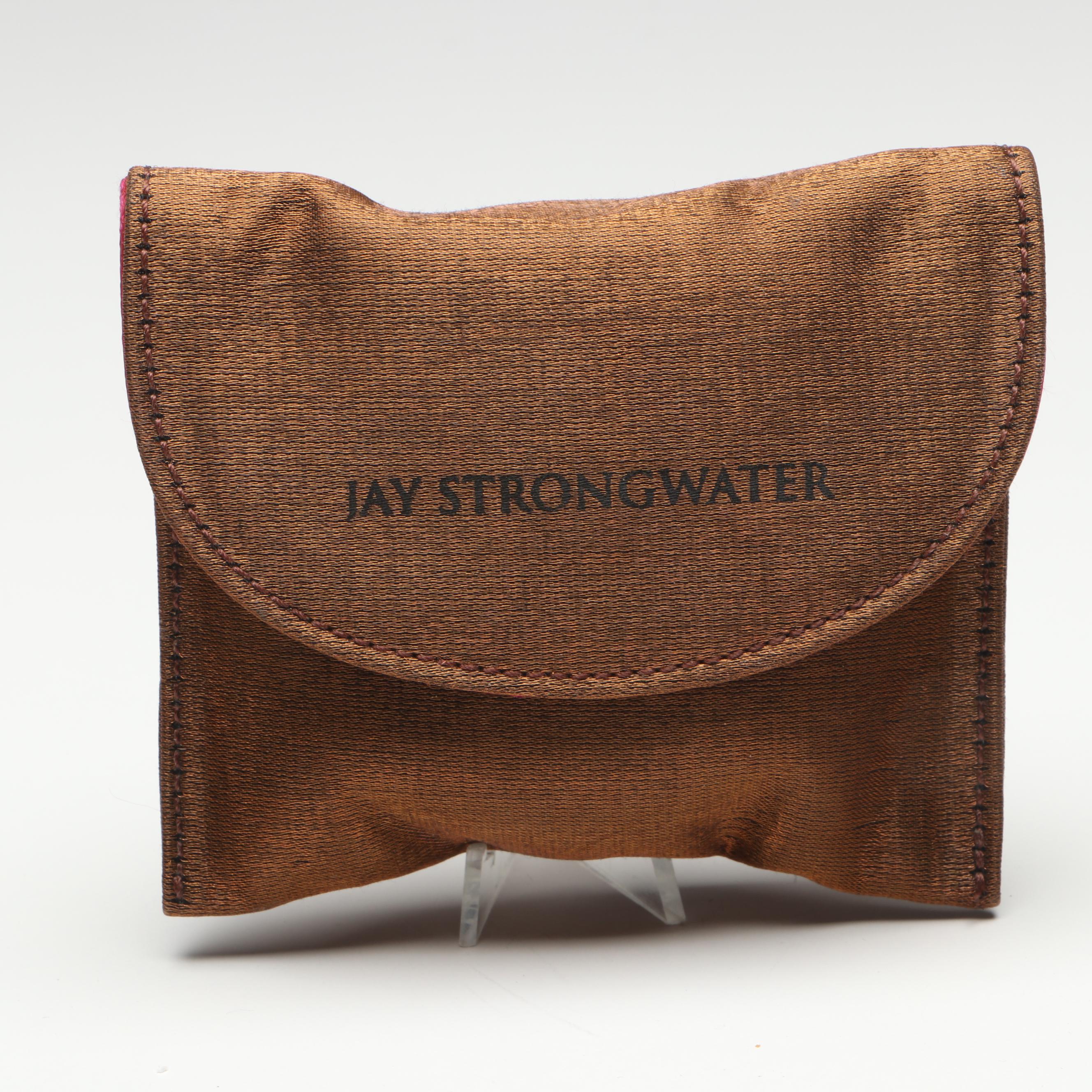 Jay Strongwater Enameled Floral Compact Mirror with Case