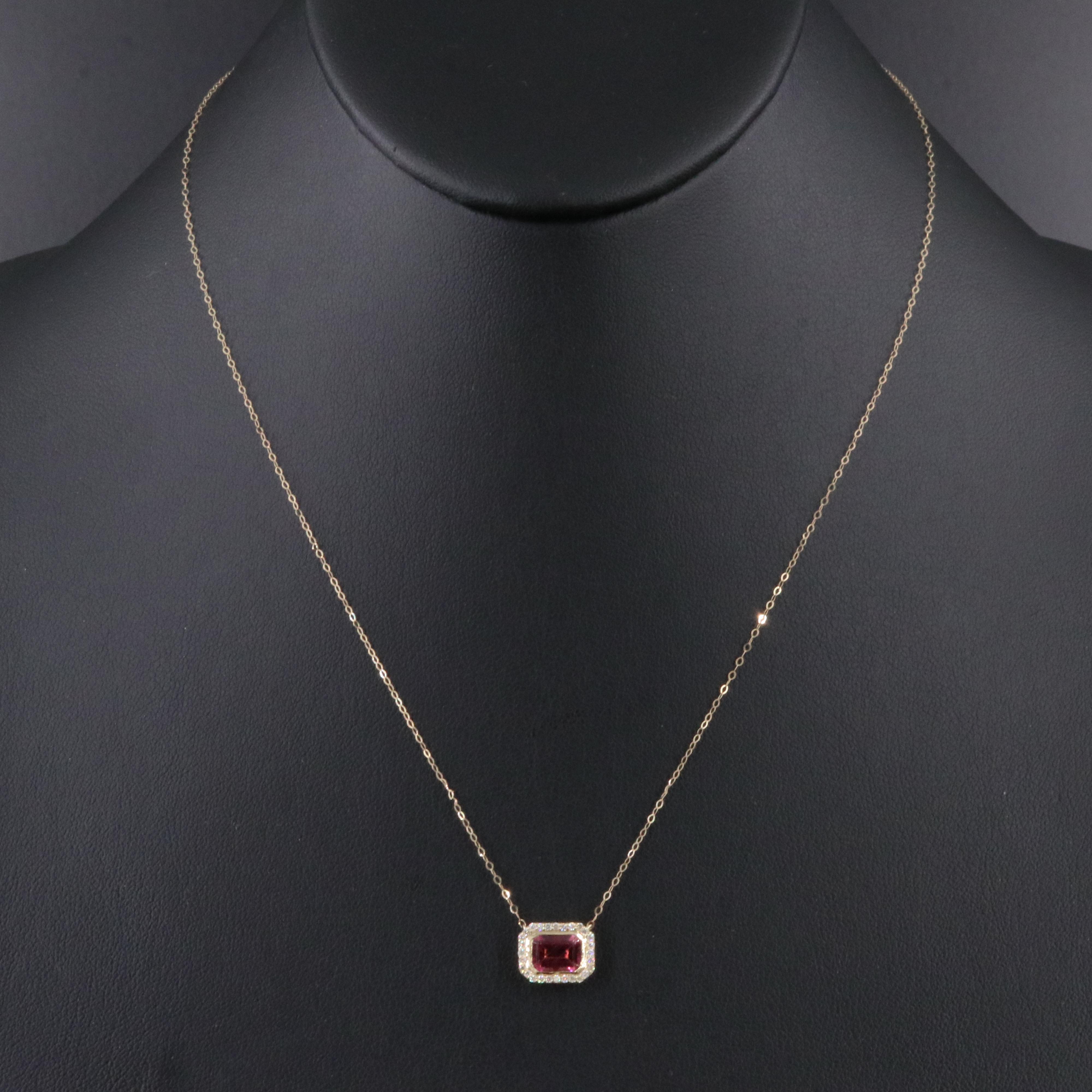 14K Tourmaline and Diamond Necklace