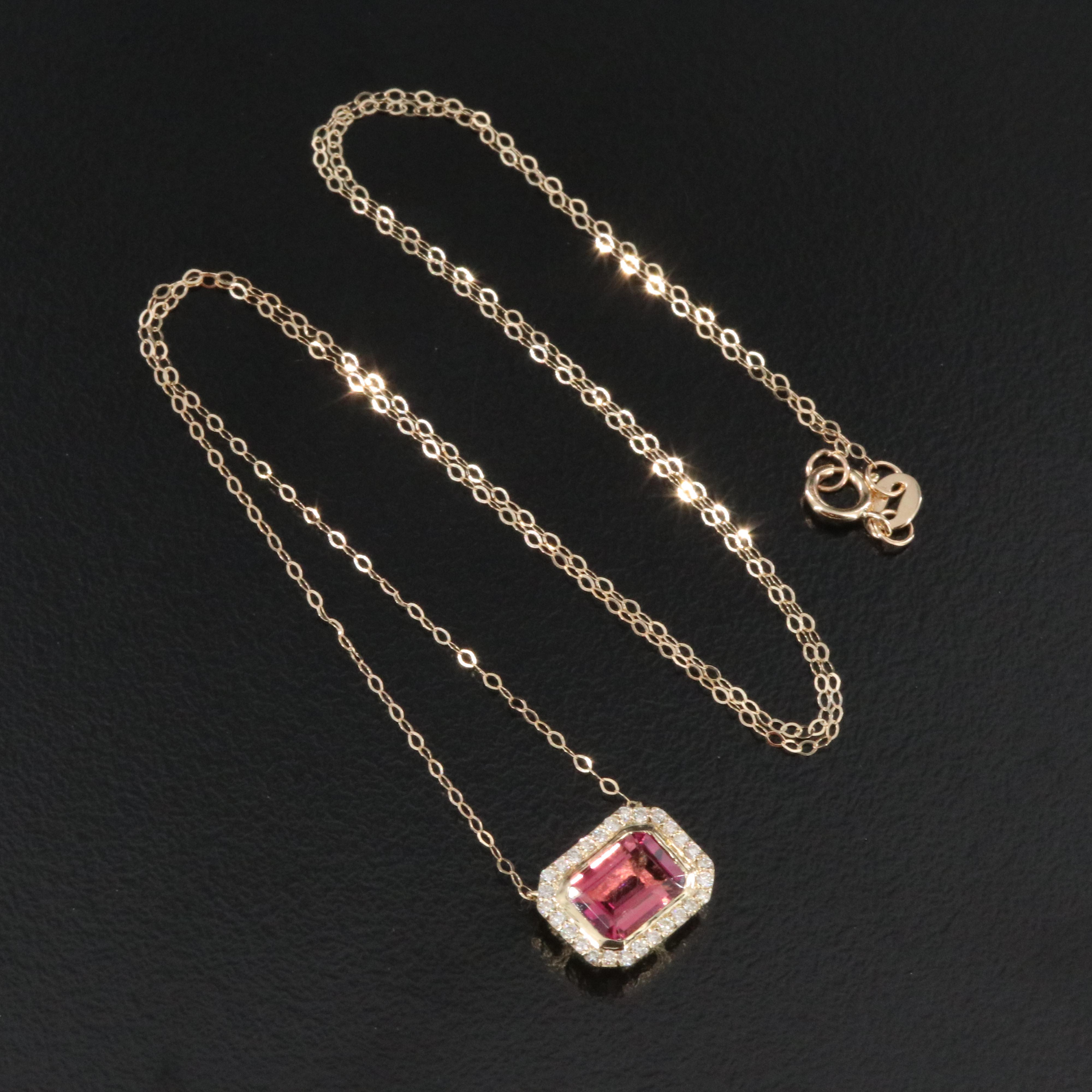14K Tourmaline and Diamond Necklace