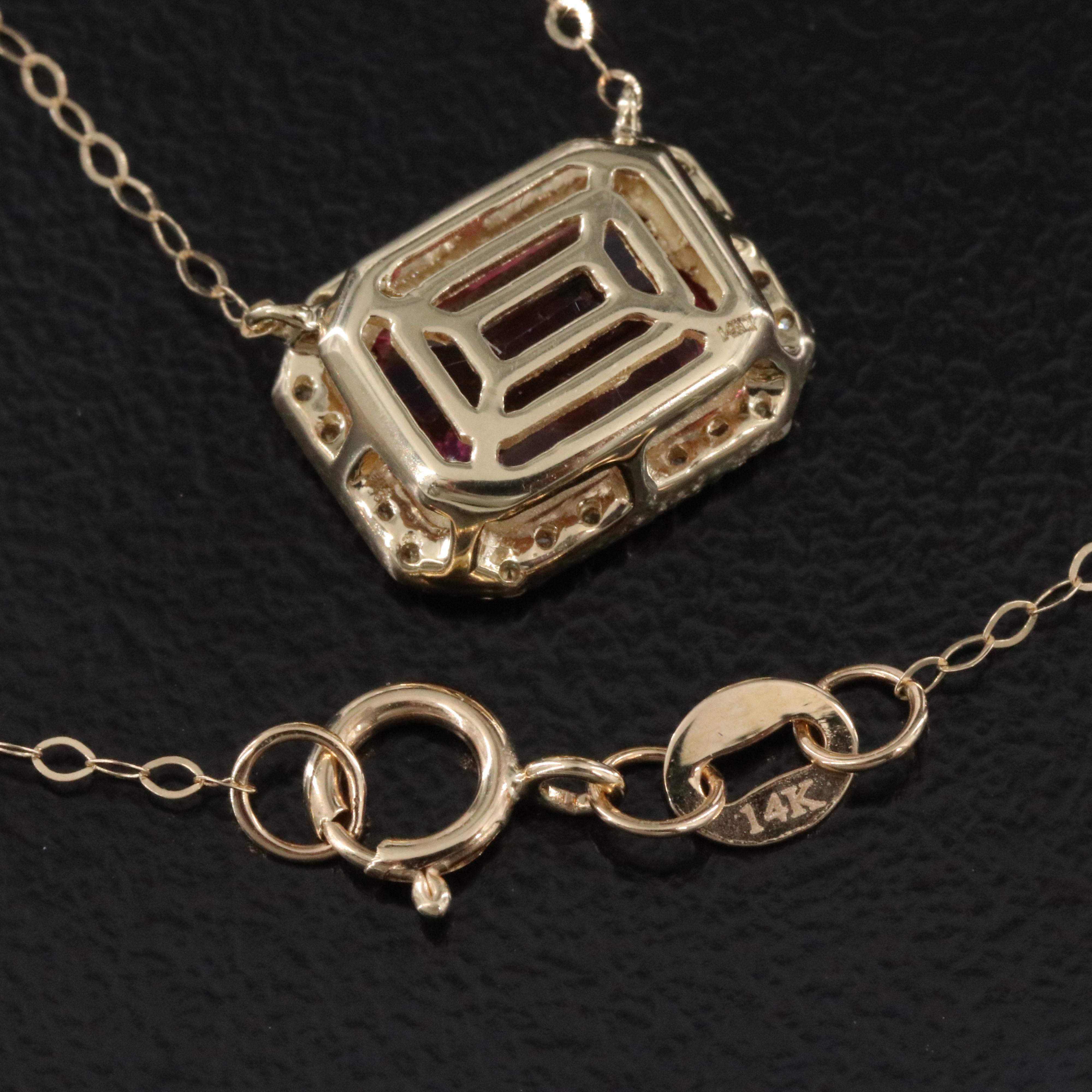 14K Tourmaline and Diamond Necklace