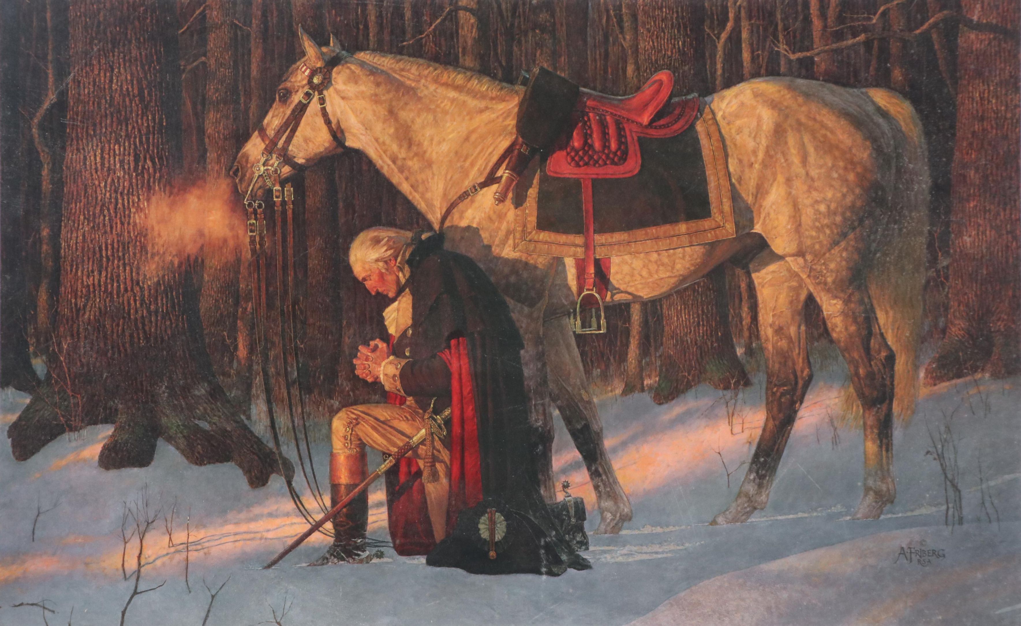 Offset Lithograph After Arnold Friberg "The Prayer at Valley Forge," 2007