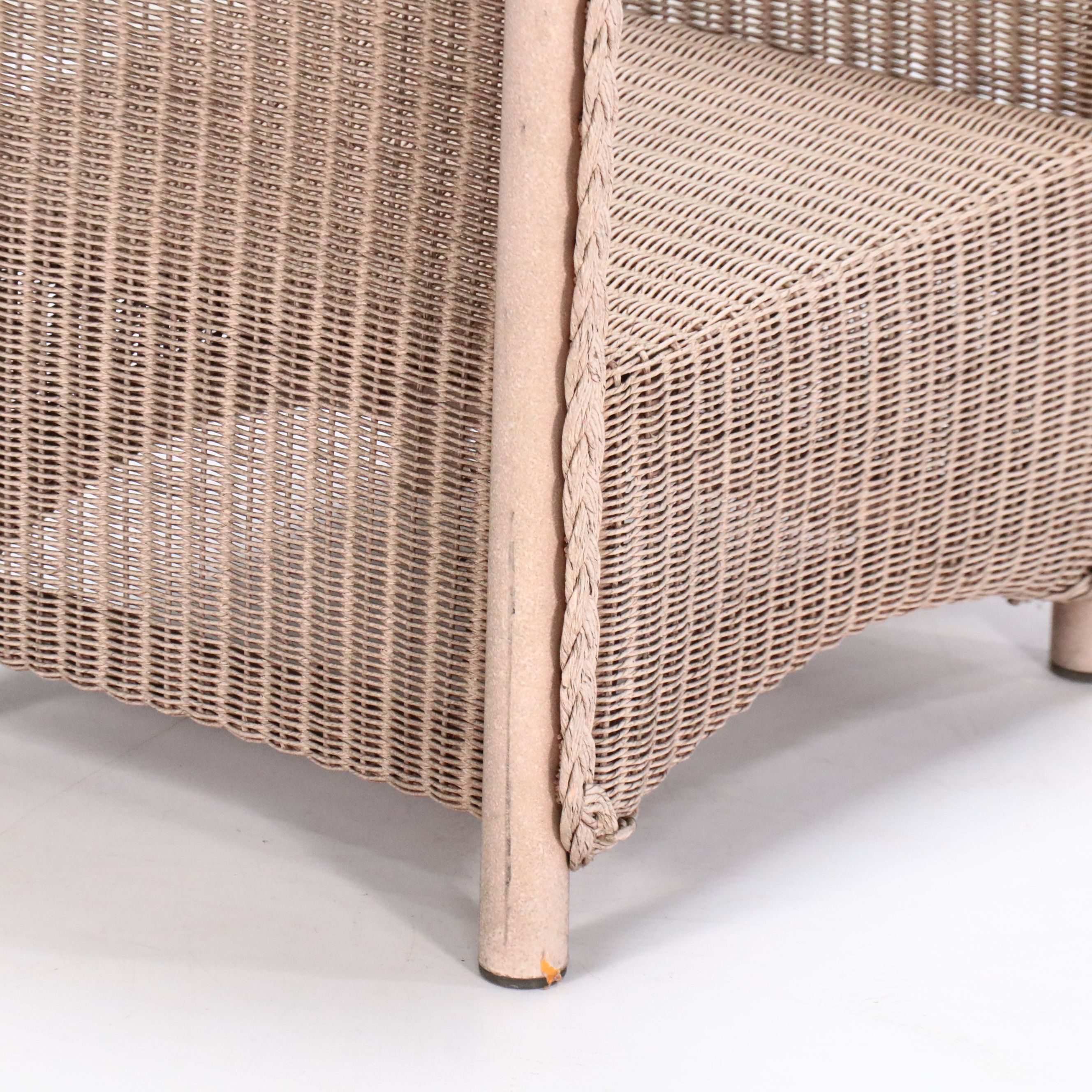 Lloyd Loom White Wicker Glass Top Table