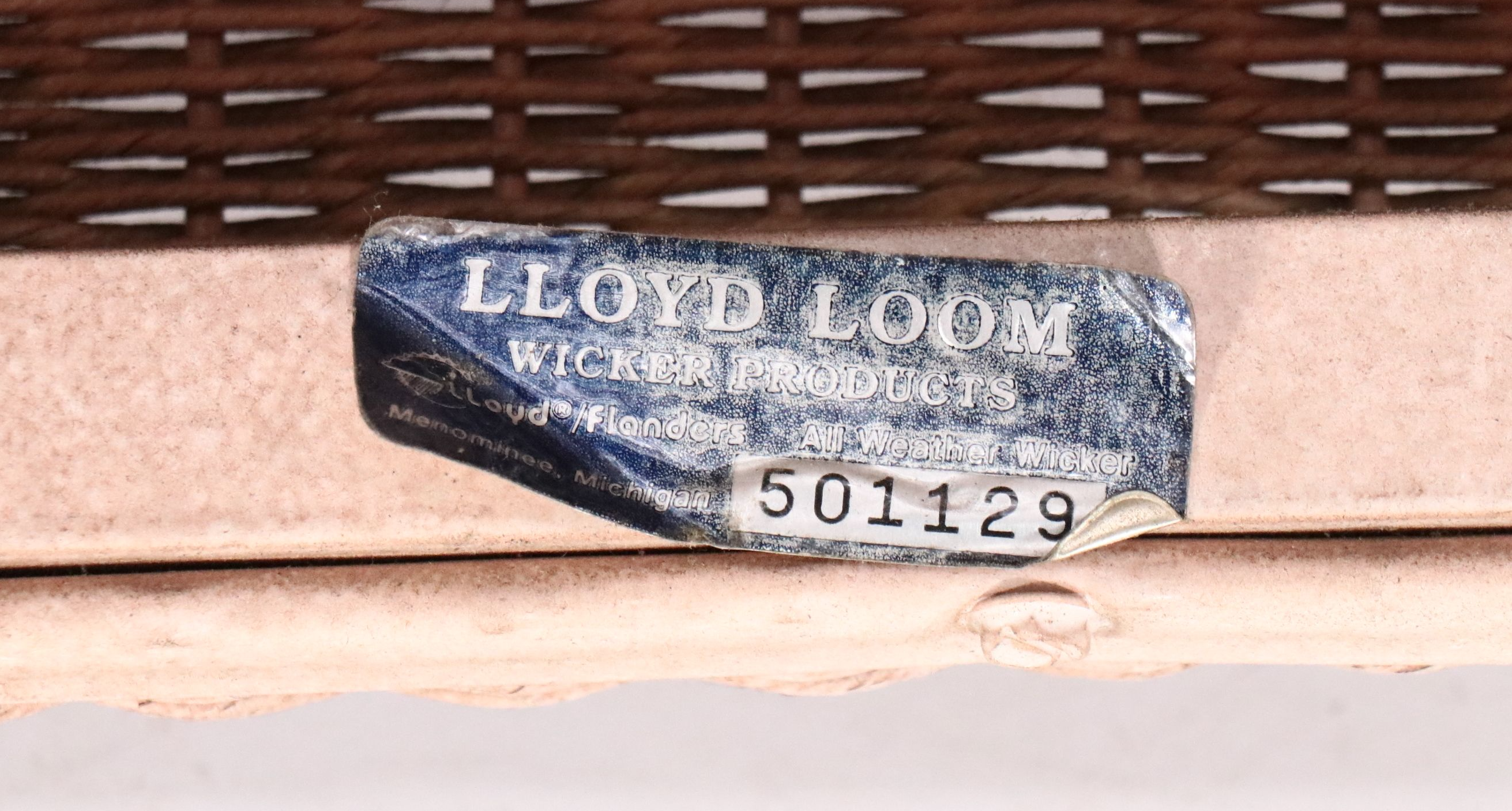 Lloyd Loom White Wicker Glass Top Table