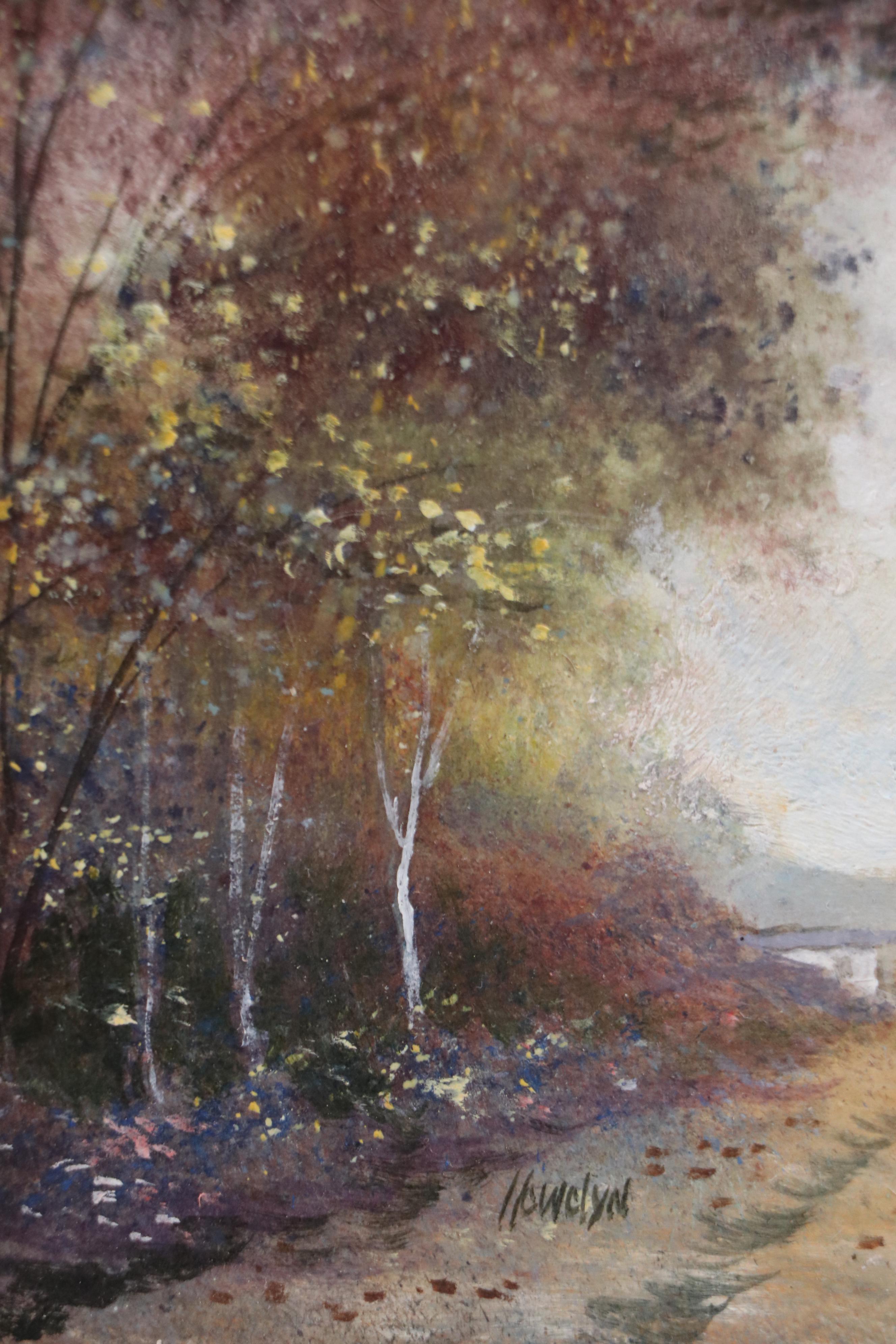 Llewelyn Impressionistic Oil Painting of Autumnal Woodland Road