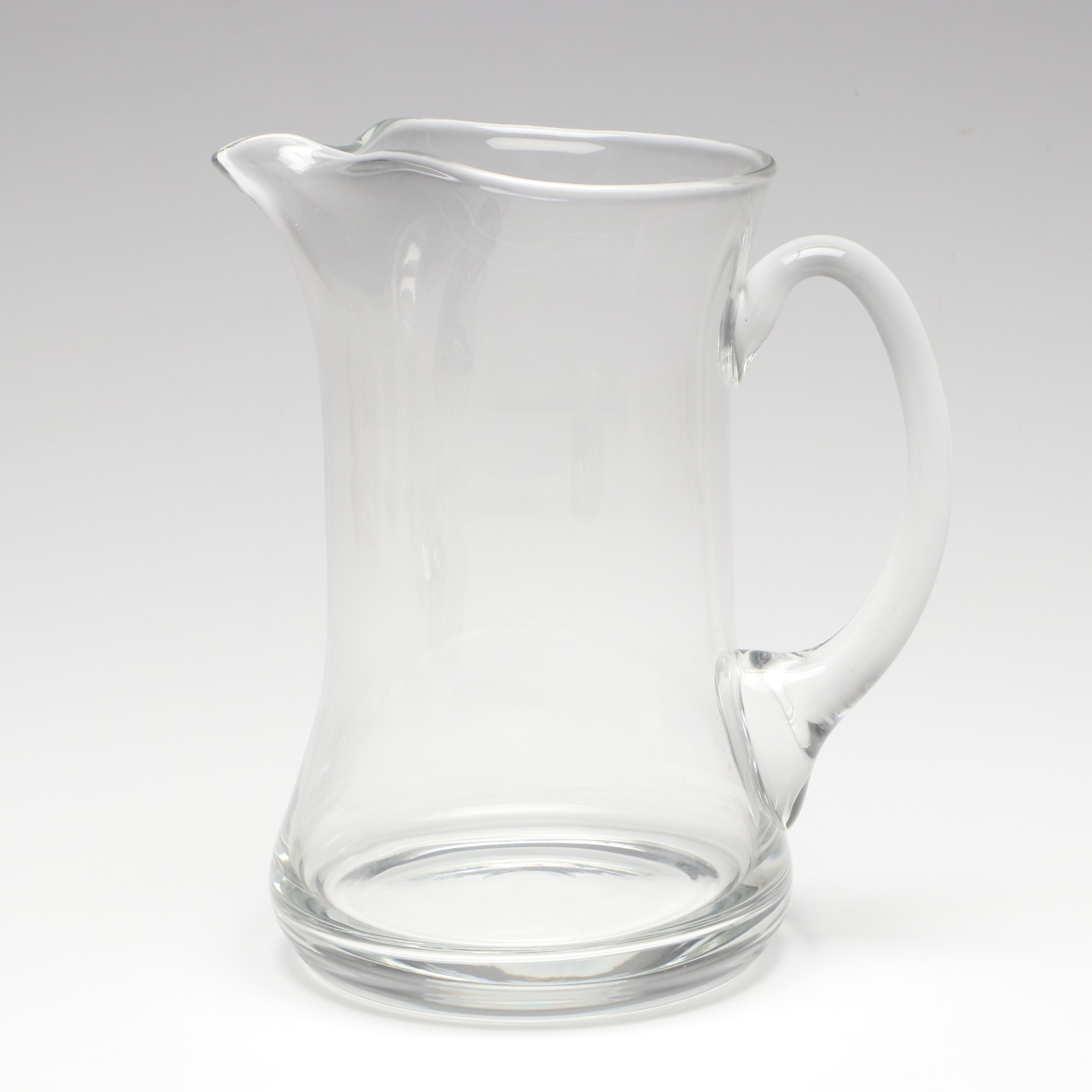 Dary Rees Original Jeweled Creamer and Sugar Bowl Set with Krosno Glass Pitcher