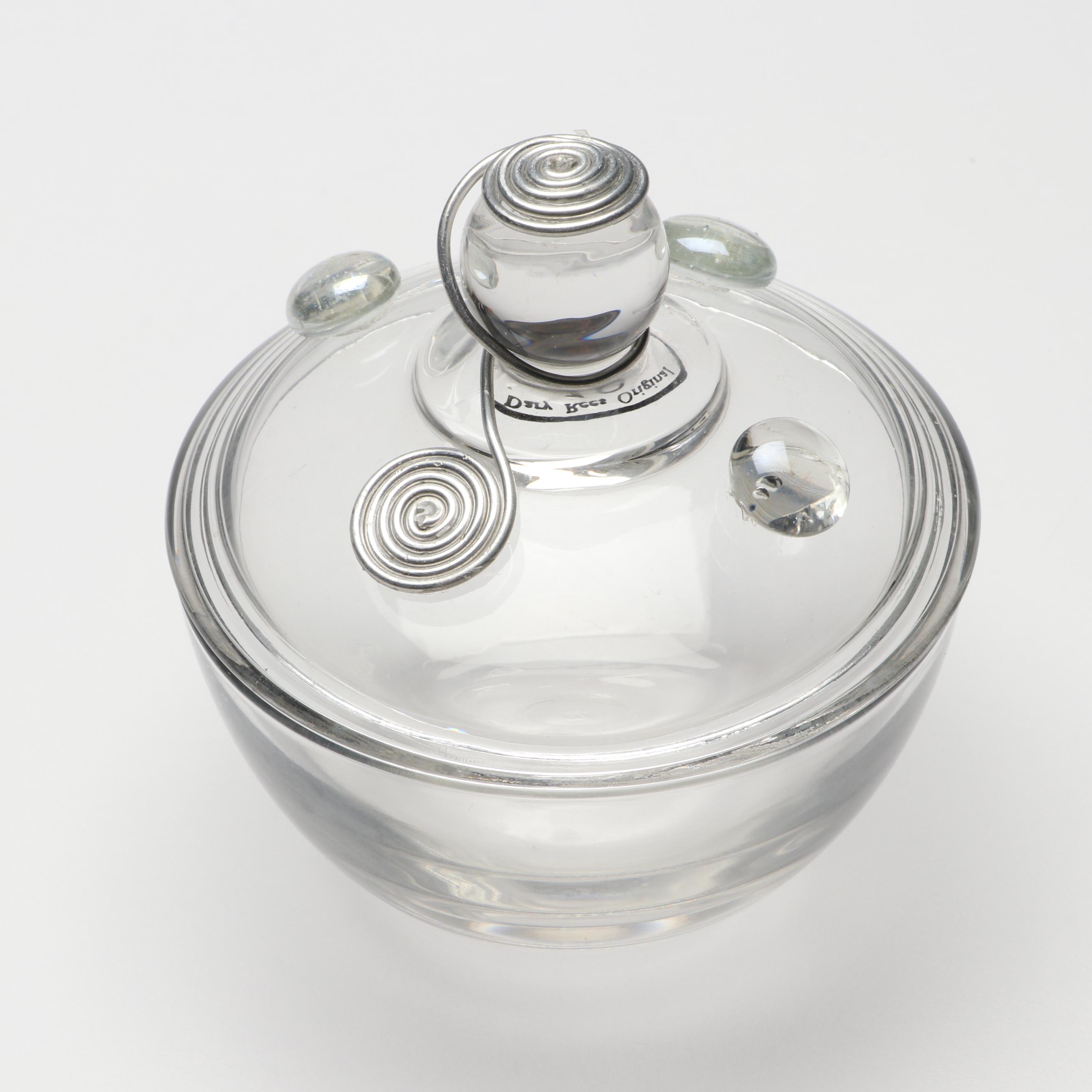 Dary Rees Original Jeweled Creamer and Sugar Bowl Set with Krosno Glass Pitcher