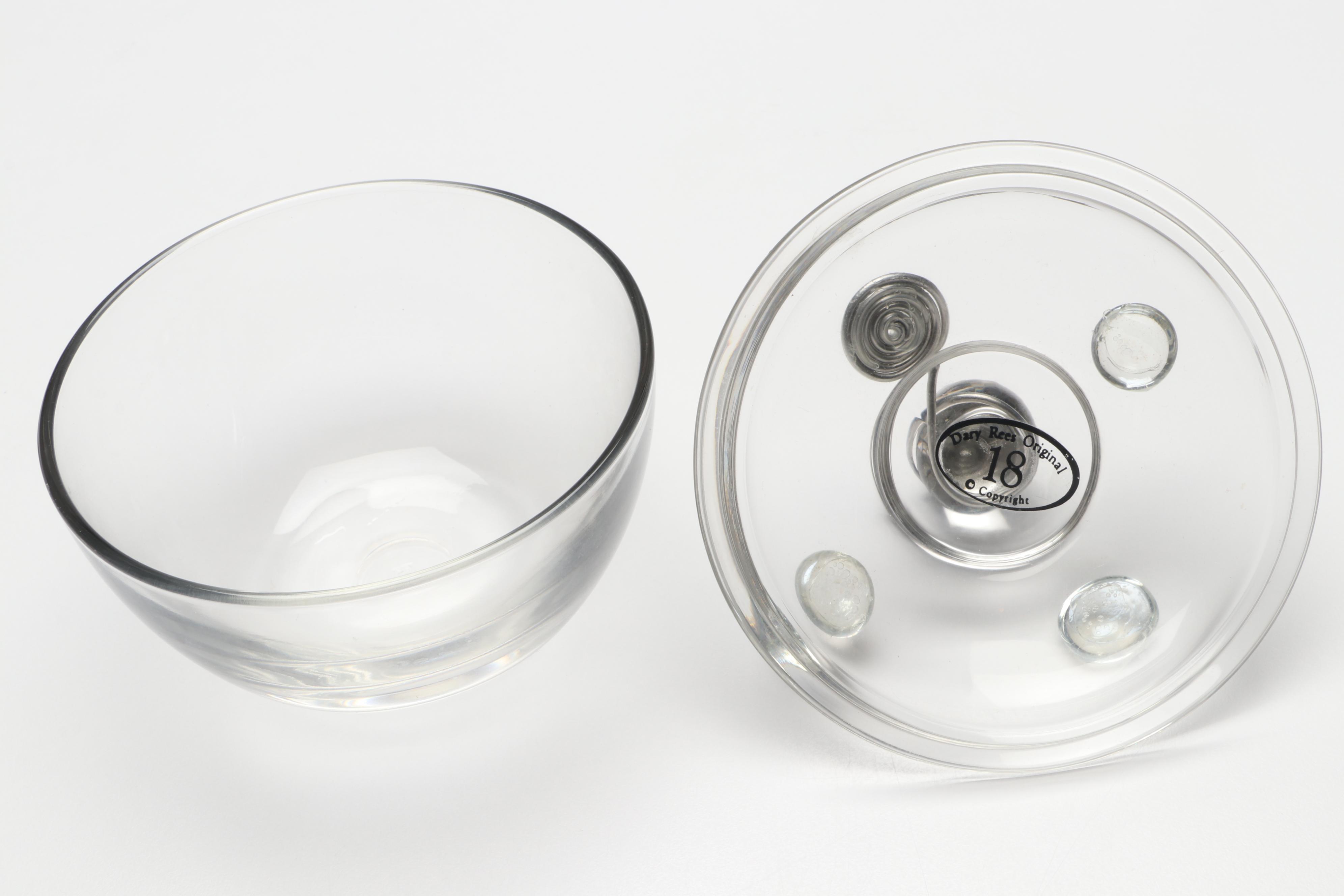 Dary Rees Original Jeweled Creamer and Sugar Bowl Set with Krosno Glass Pitcher