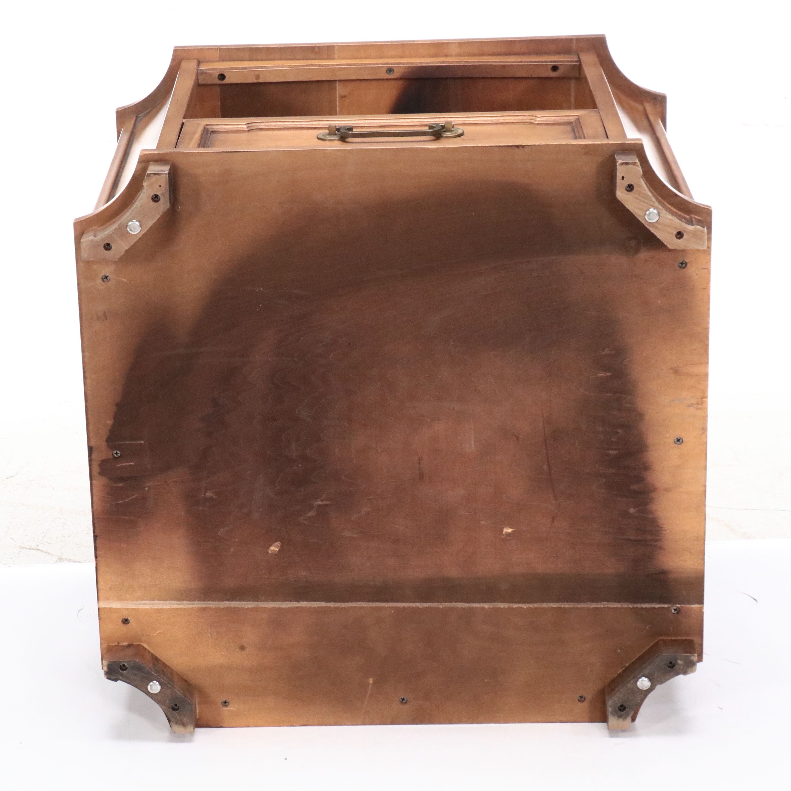 Drexel Mid Century Regency Style Walnut Finish Two-Tier Side Table