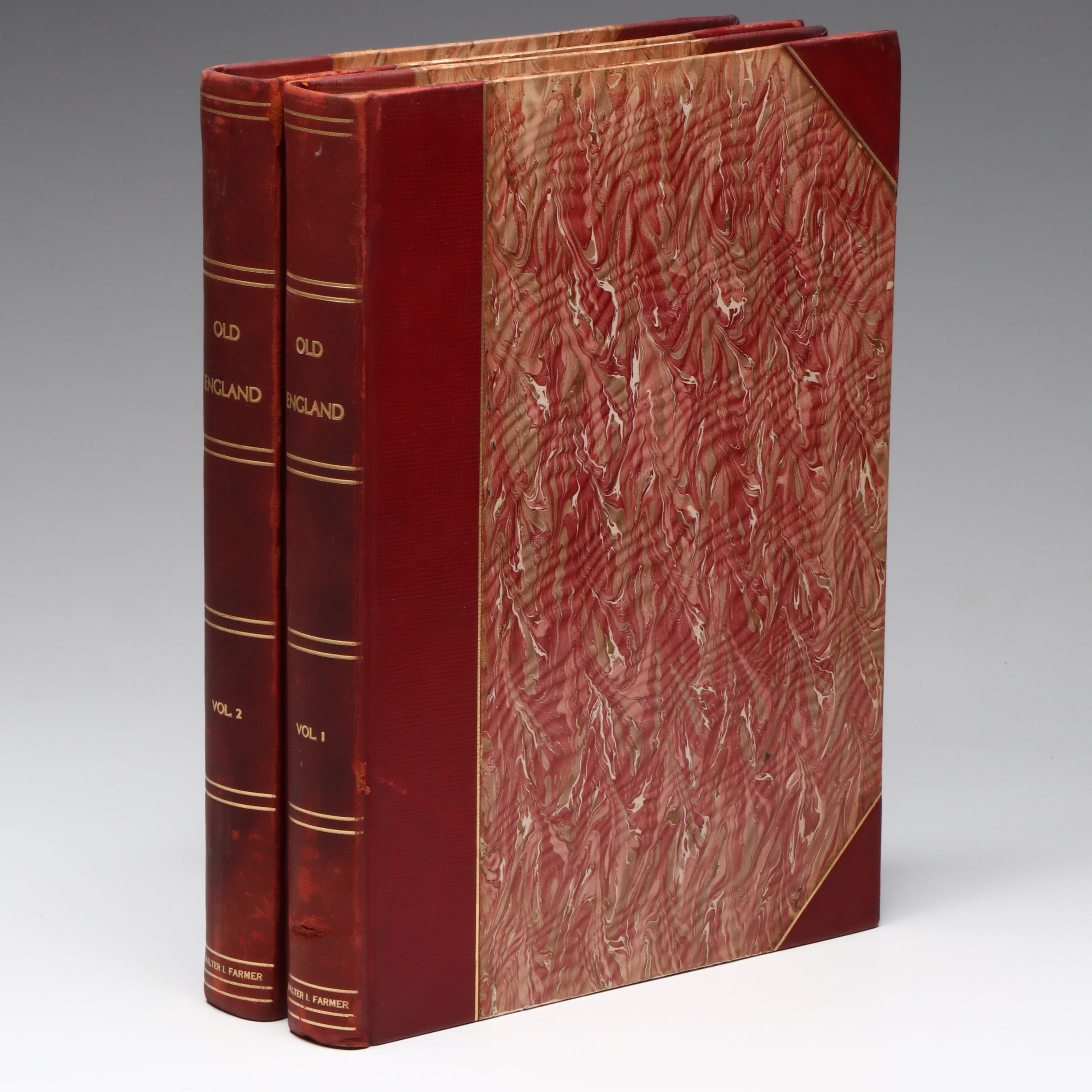 Illuminated "Old England" Two-Volume Set Edited by Charles Knight, Mid-19th C.