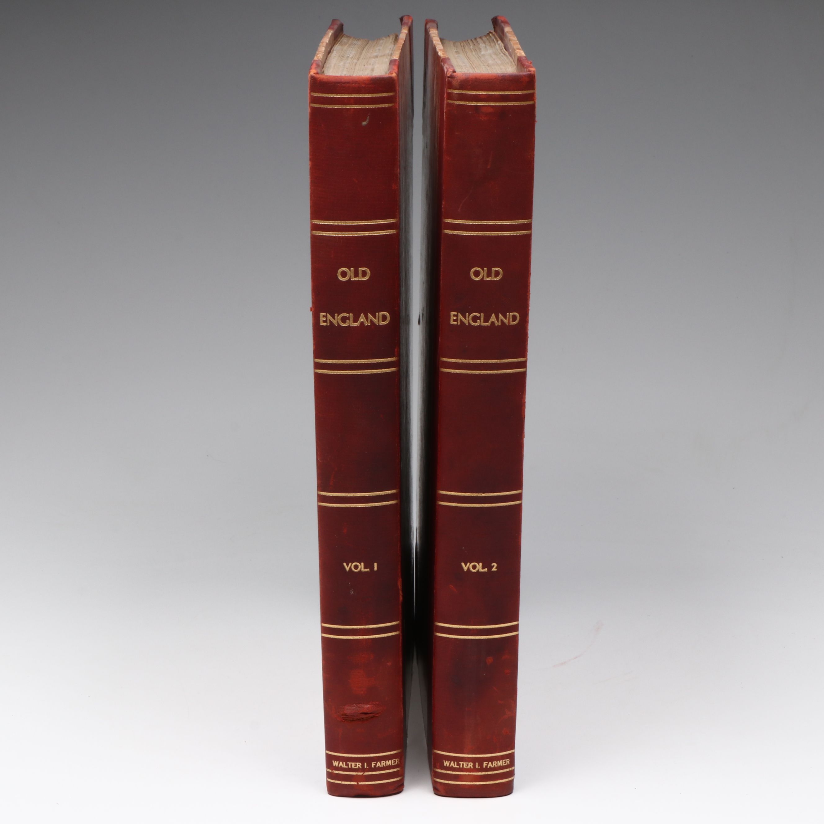 Illuminated "Old England" Two-Volume Set Edited by Charles Knight, Mid-19th C.