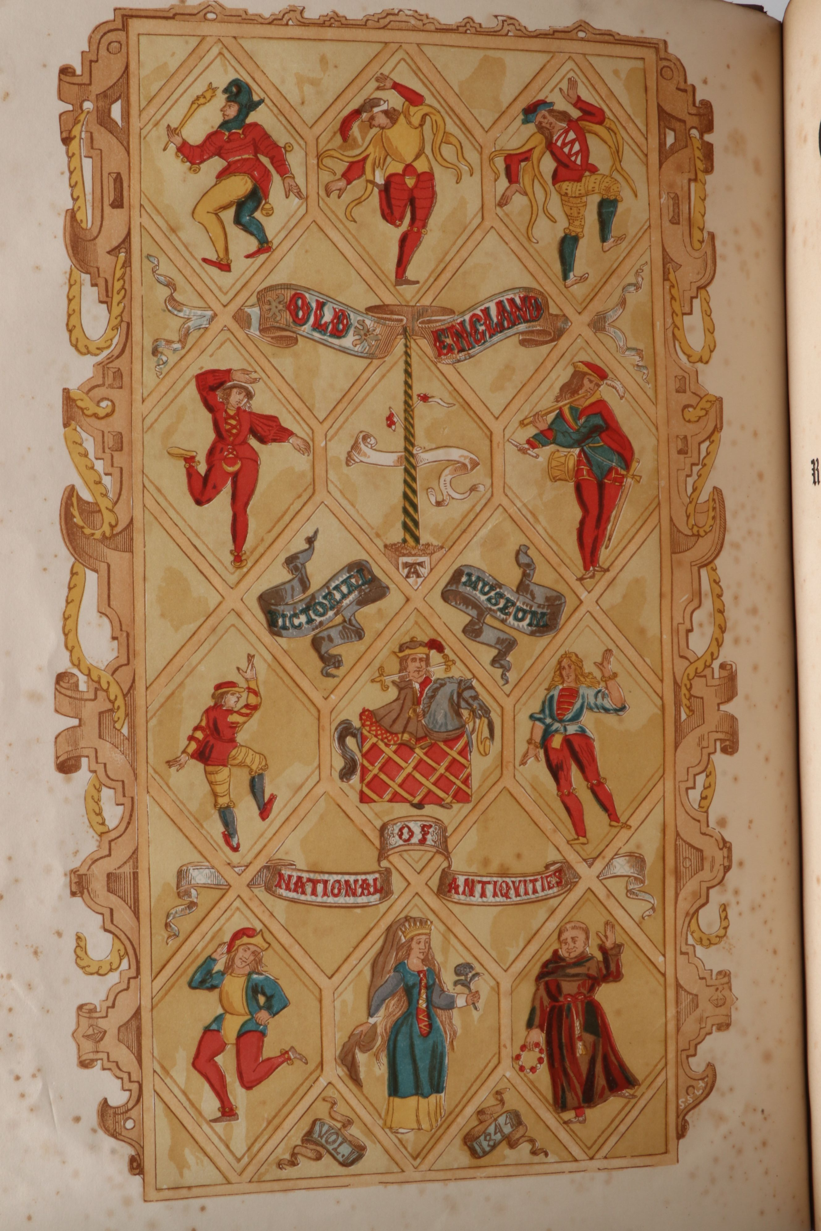 Illuminated "Old England" Two-Volume Set Edited by Charles Knight, Mid-19th C.