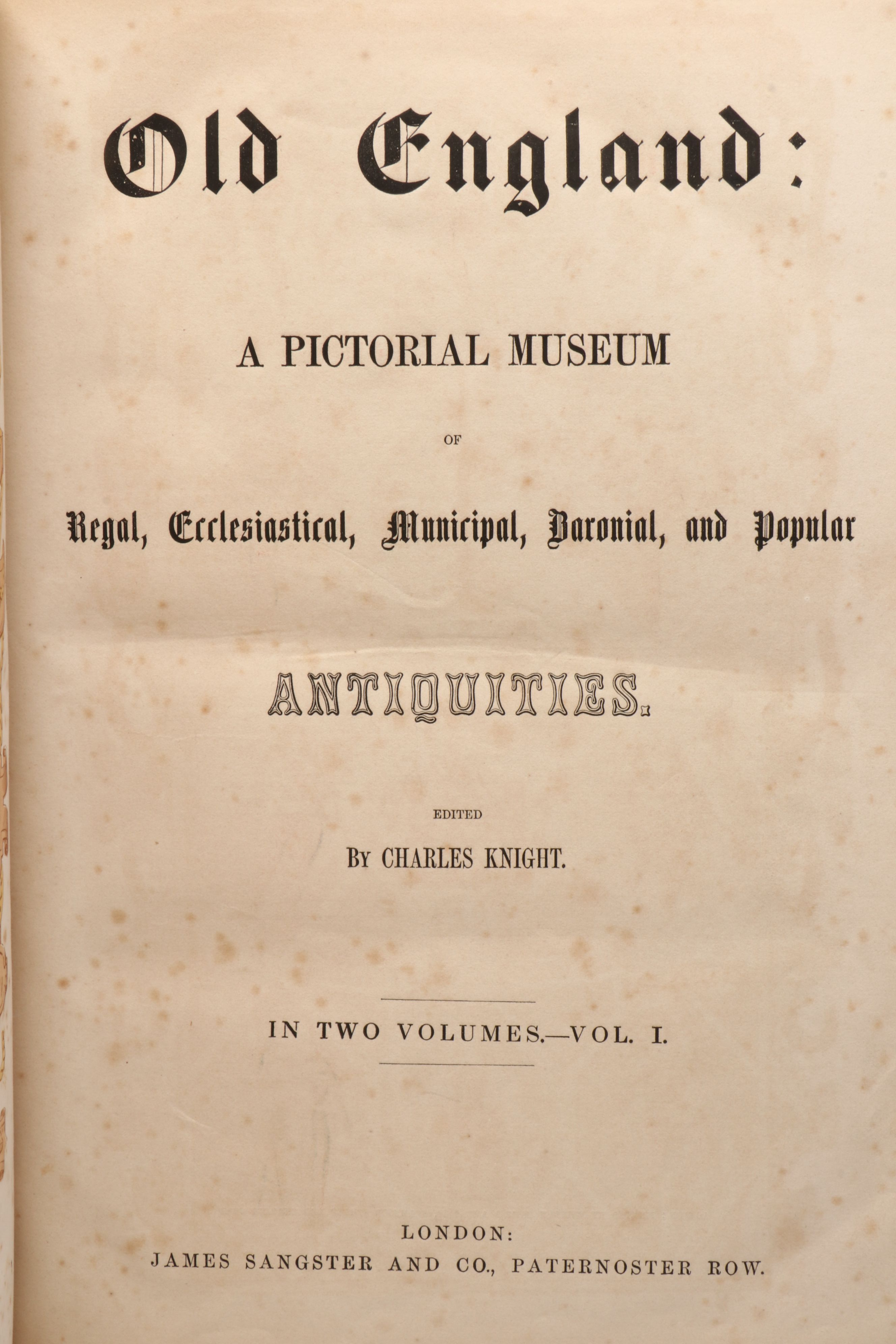 Illuminated "Old England" Two-Volume Set Edited by Charles Knight, Mid-19th C.