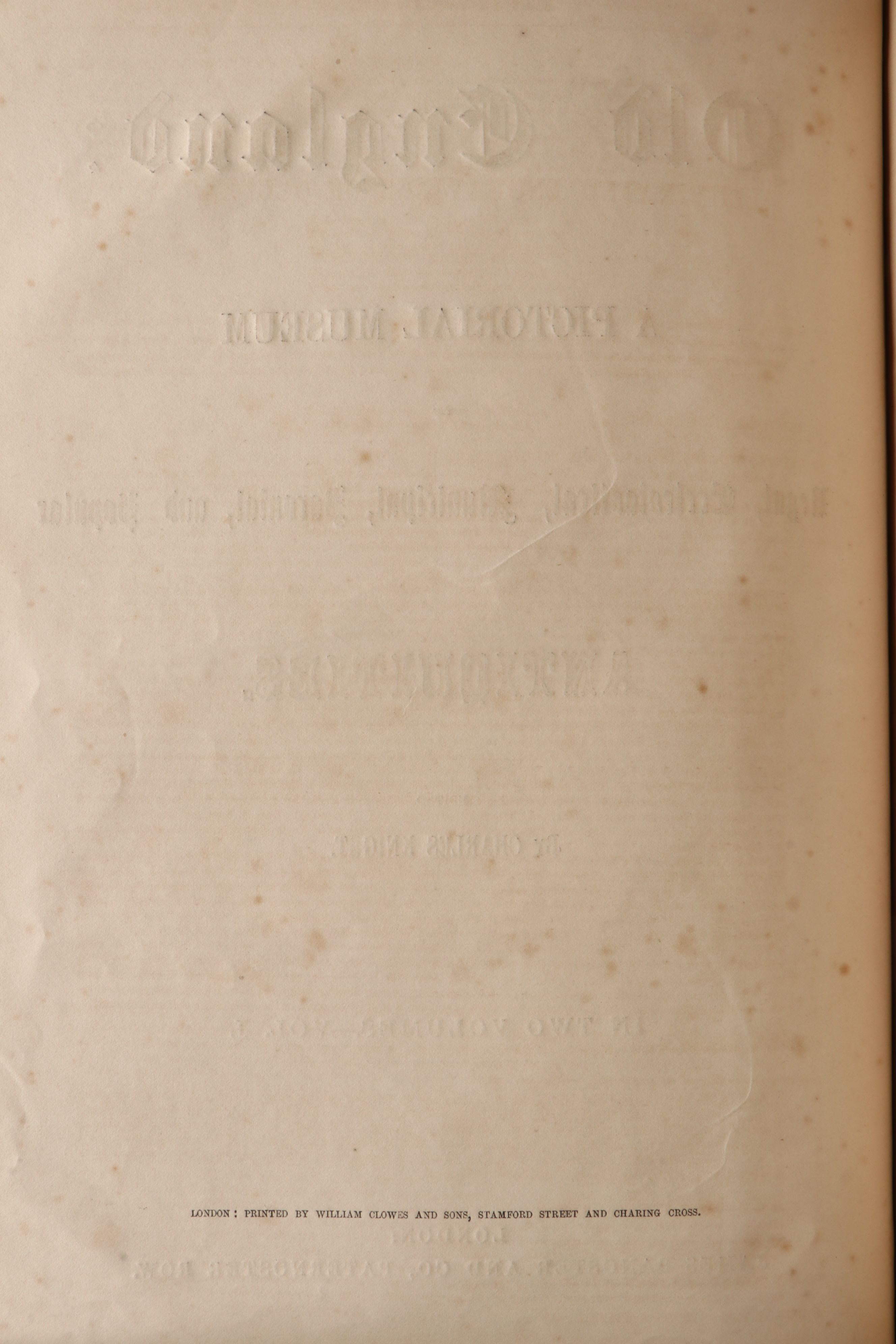 Illuminated "Old England" Two-Volume Set Edited by Charles Knight, Mid-19th C.