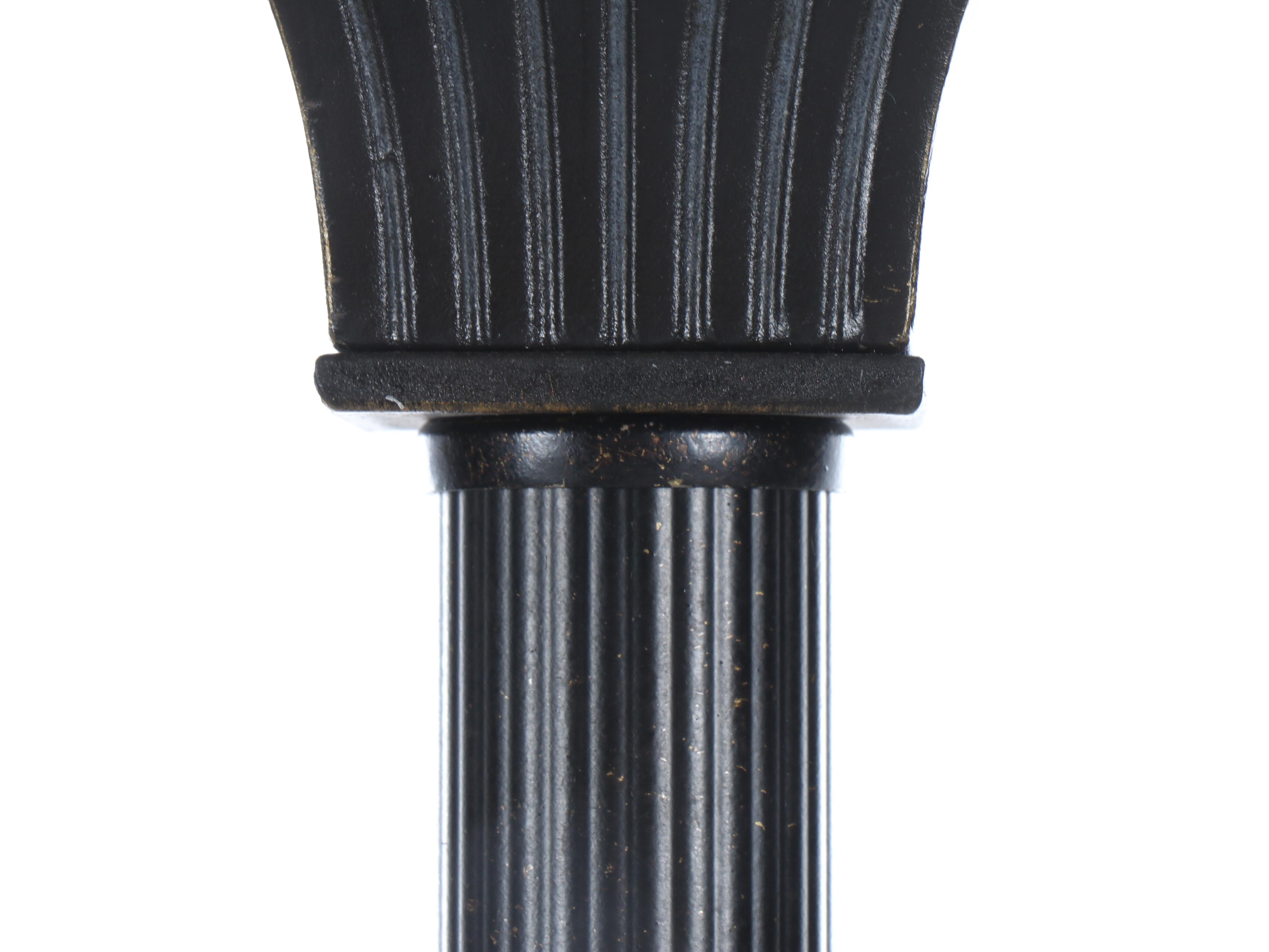 Mission Style Torchiere Floor Lamp with Slag Glass Pyramid Shade