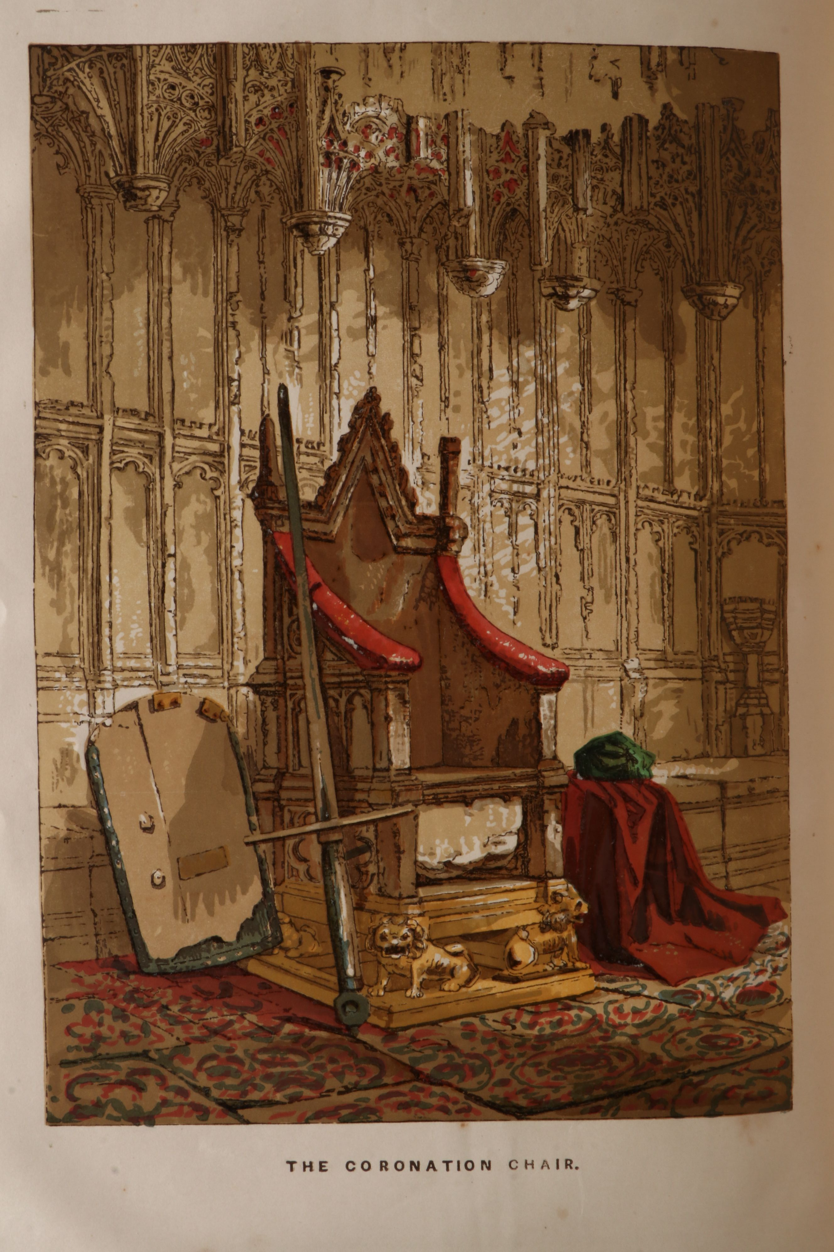 Illuminated "Old England" Two-Volume Set Edited by Charles Knight, Mid-19th C.