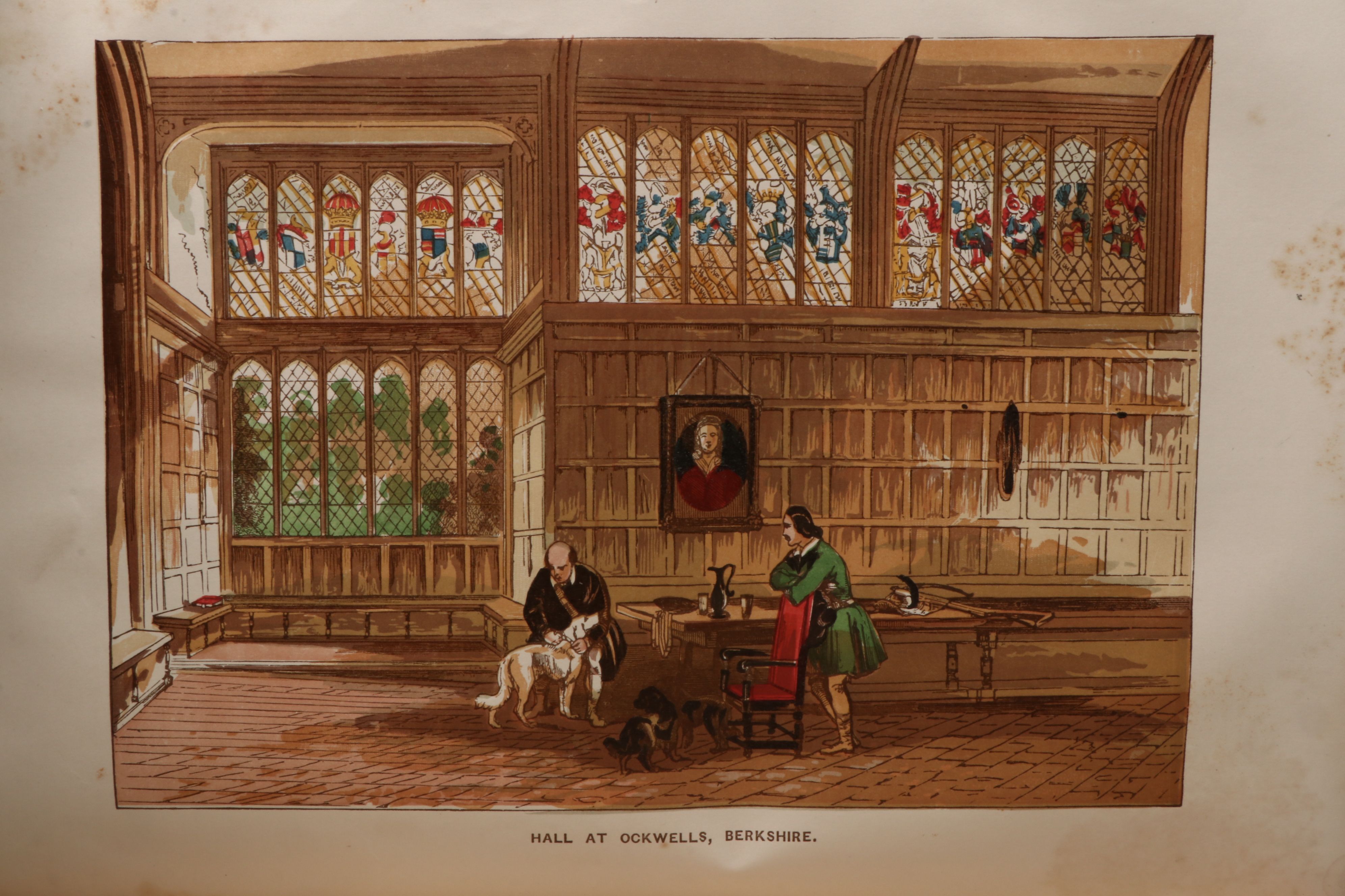 Illuminated "Old England" Two-Volume Set Edited by Charles Knight, Mid-19th C.