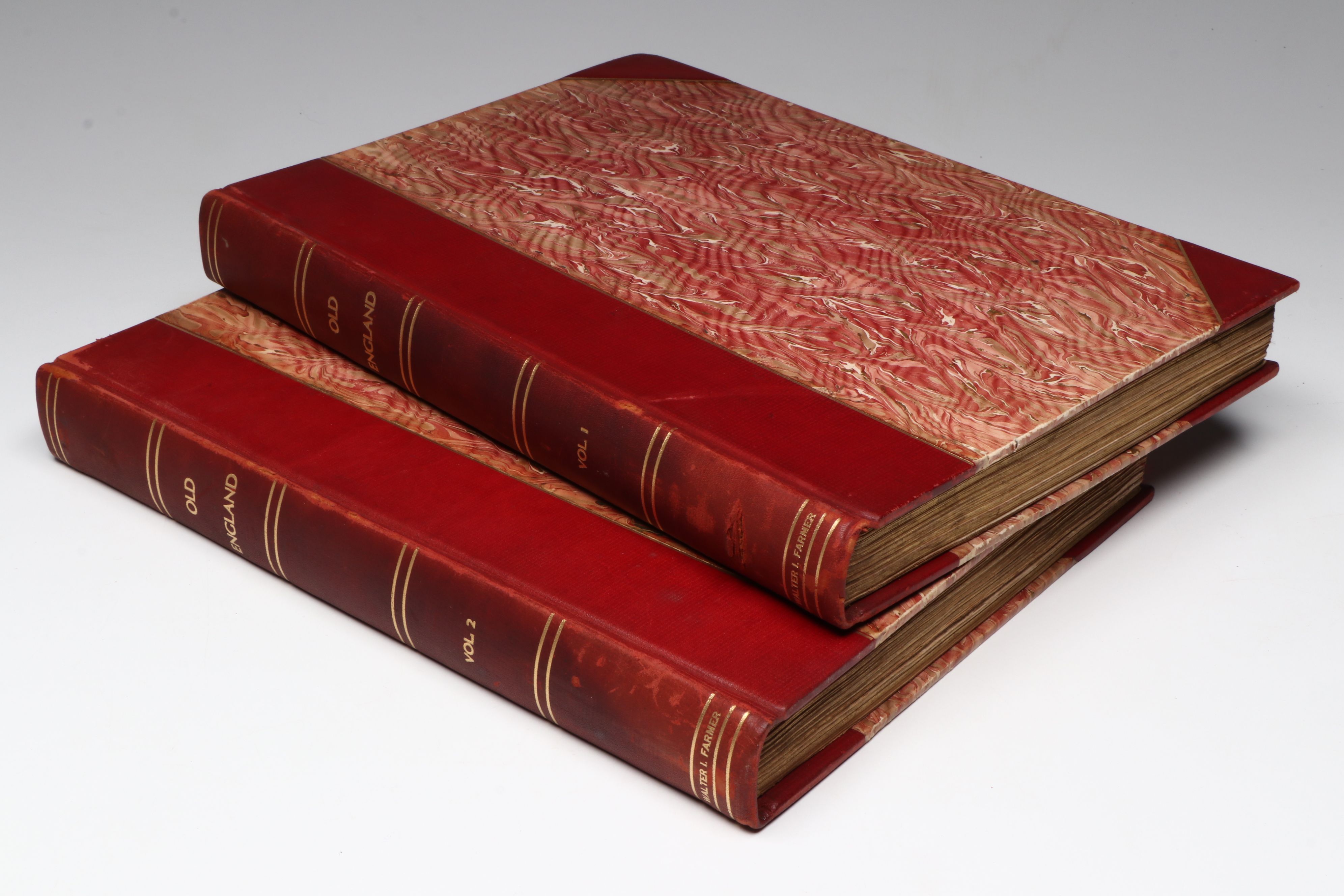 Illuminated "Old England" Two-Volume Set Edited by Charles Knight, Mid-19th C.