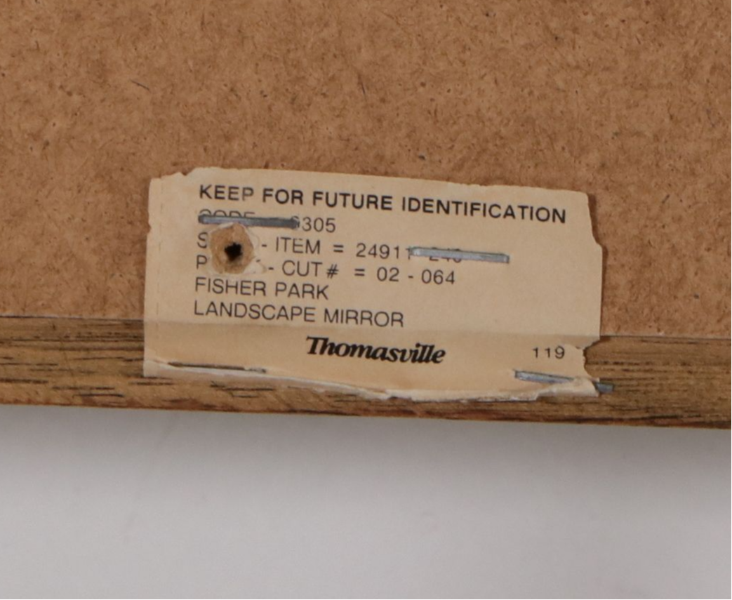 Thomasville "Fisher Park" Pecan Framed Dresser Mirror, Late 20th Century