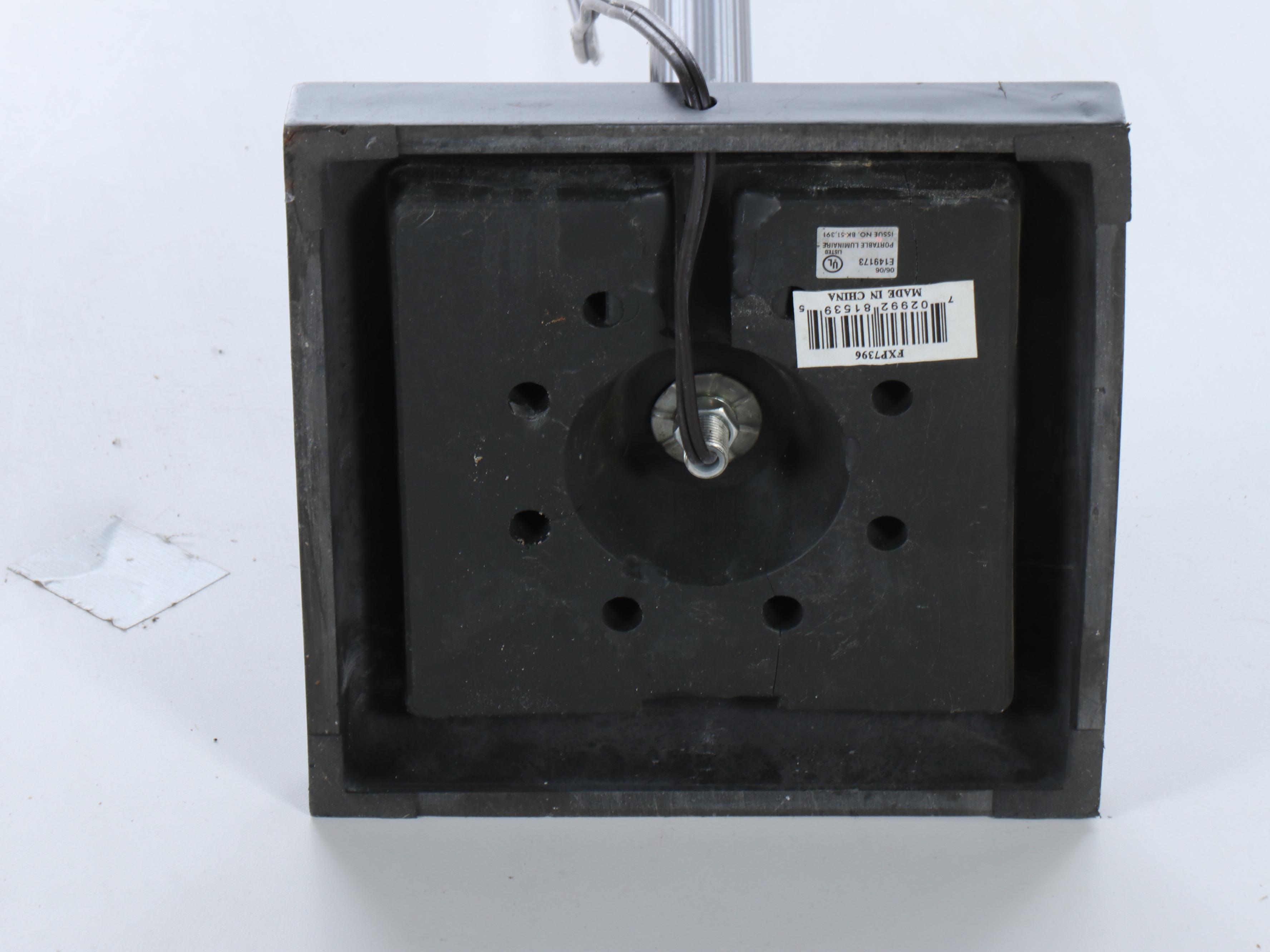 Mission Style Torchiere Floor Lamp with Slag Glass Pyramid Shade