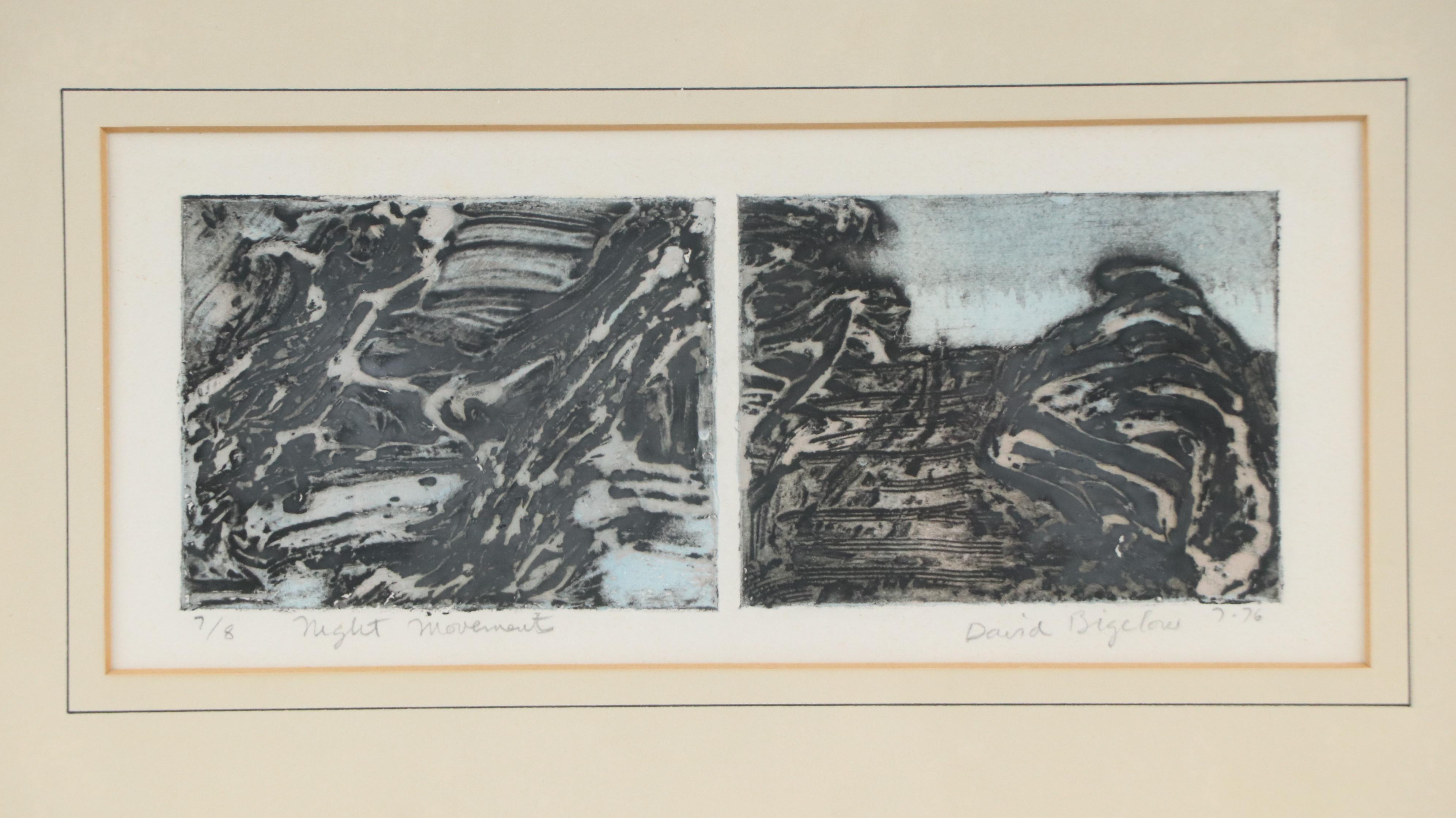 David Bigelow Etching "Night Movement," 1976