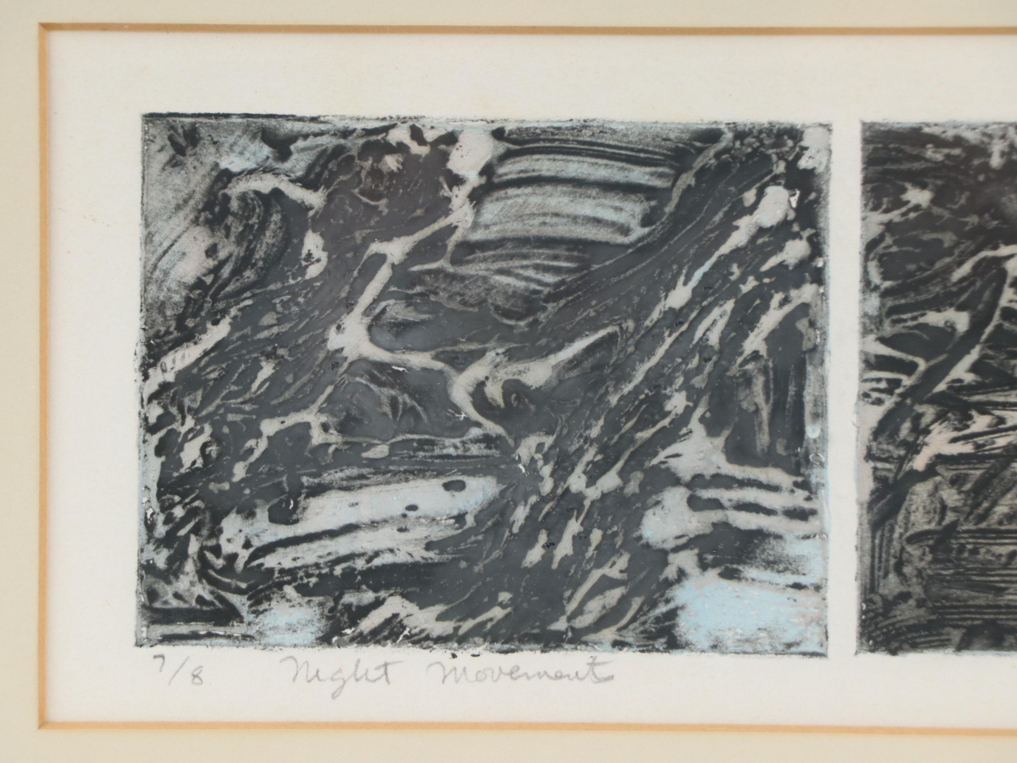 David Bigelow Etching "Night Movement," 1976
