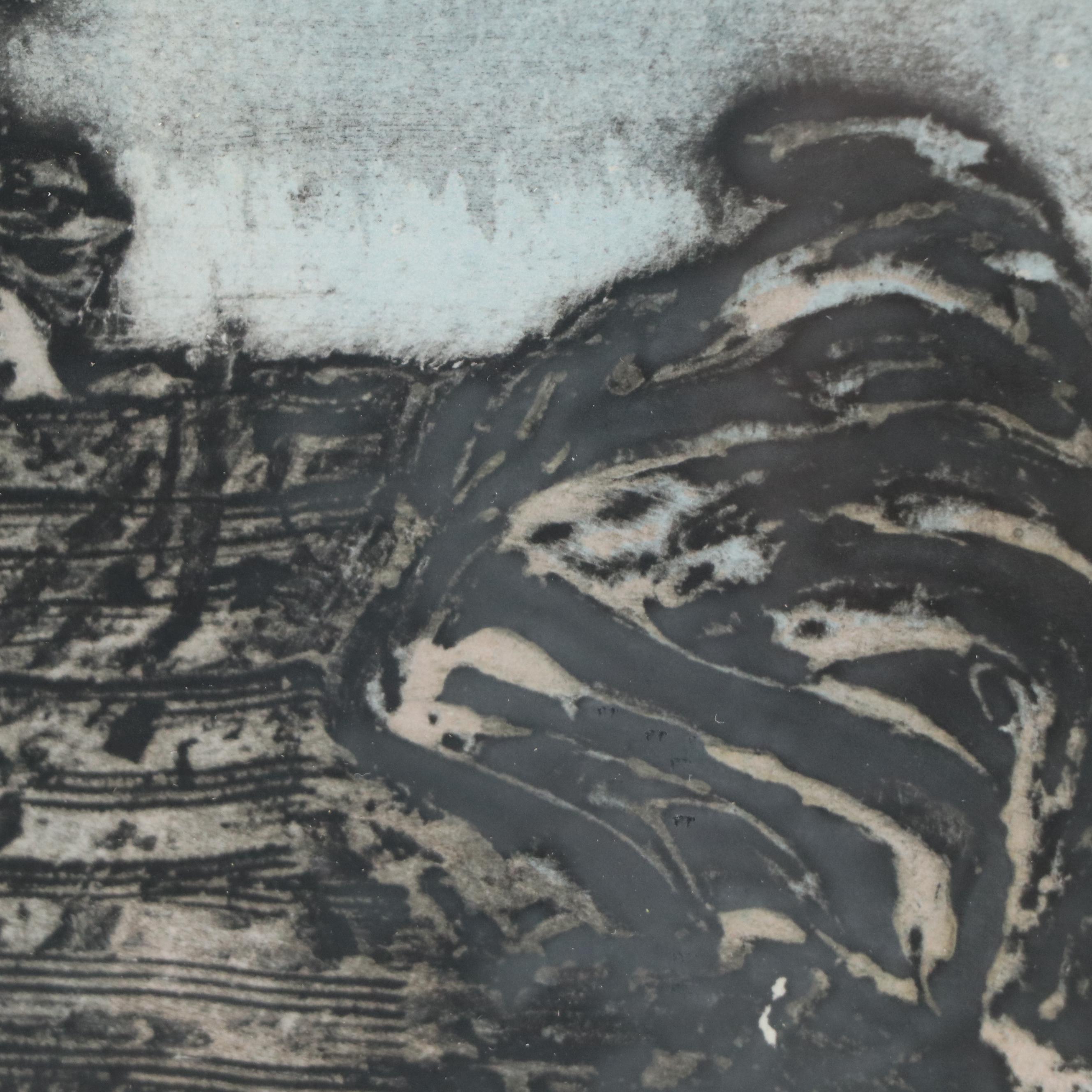 David Bigelow Etching "Night Movement," 1976