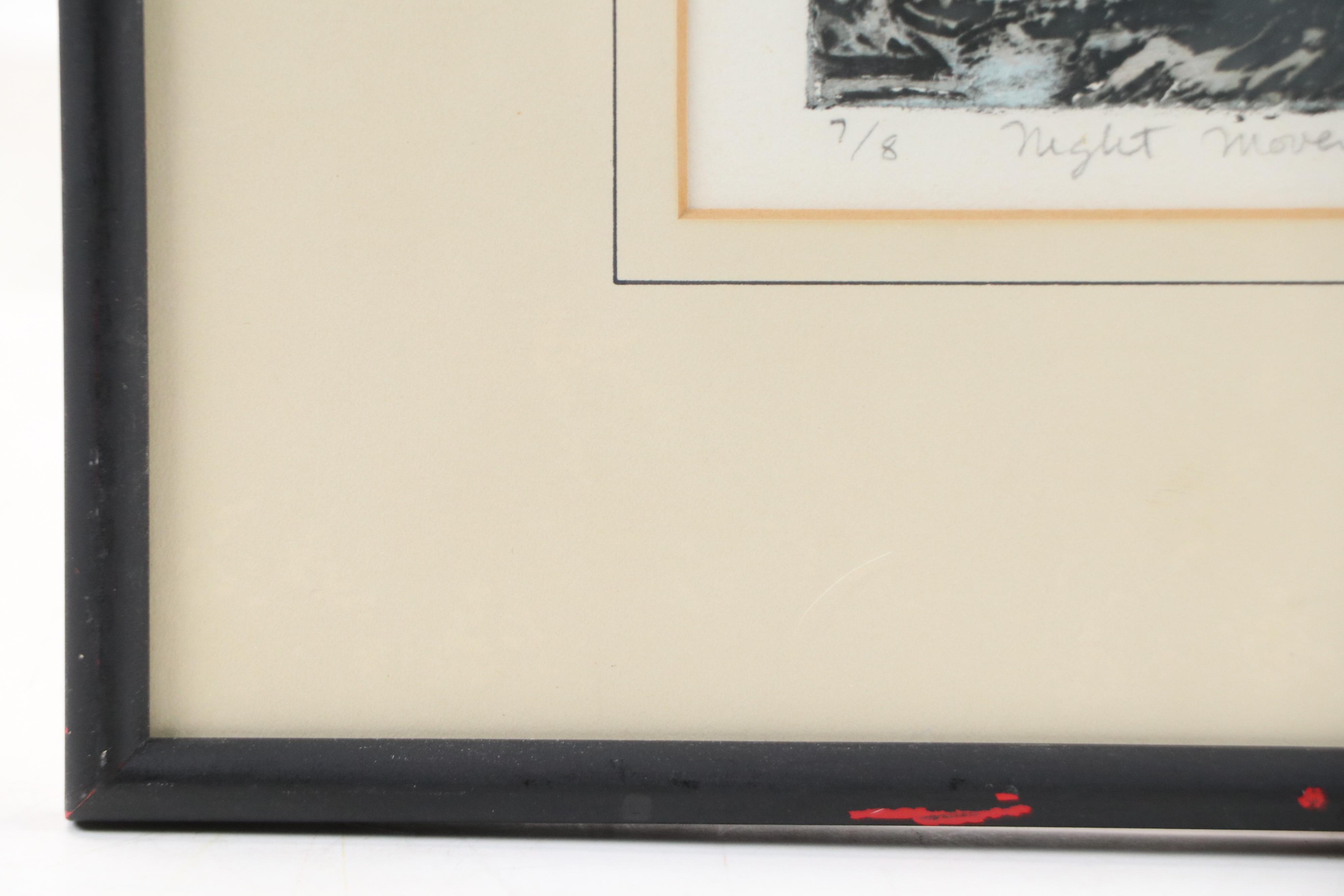 David Bigelow Etching "Night Movement," 1976