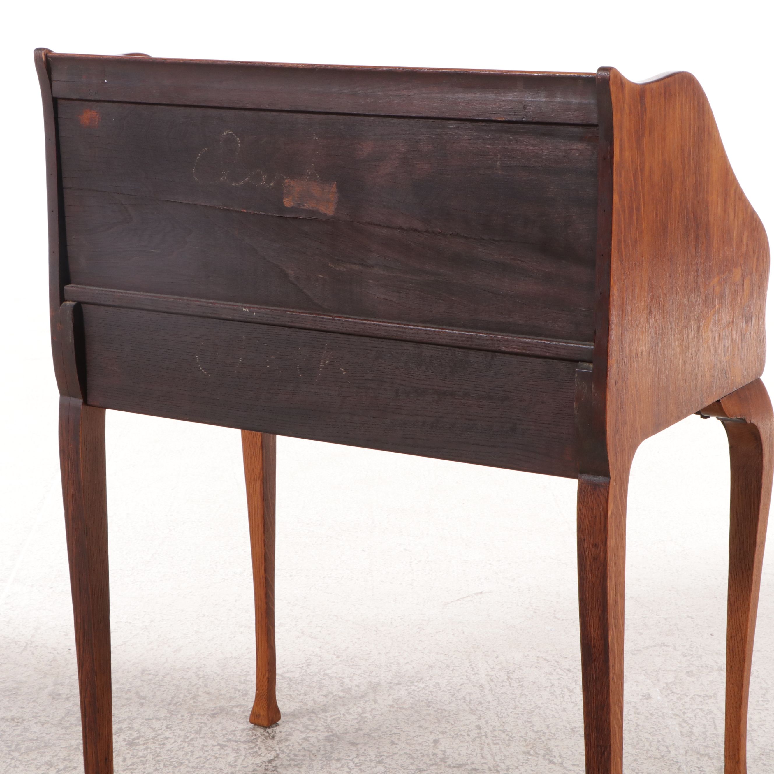 Late Victorian Oak Slant-Lid Desk with Tell City Chair, Late 19th/Early 20th C.