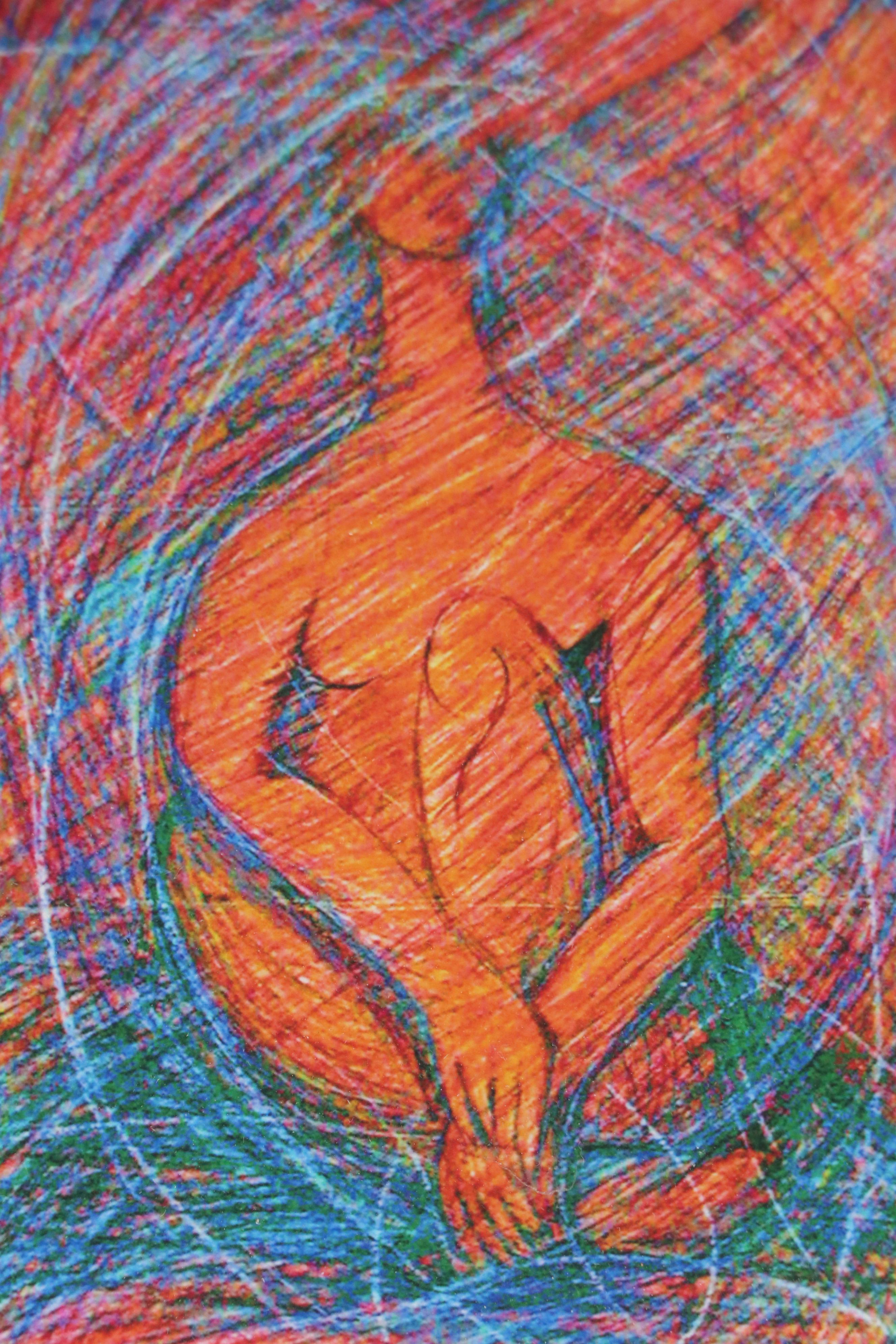 Digital Print of Stylized Figure "Creative Reception," 21st Century