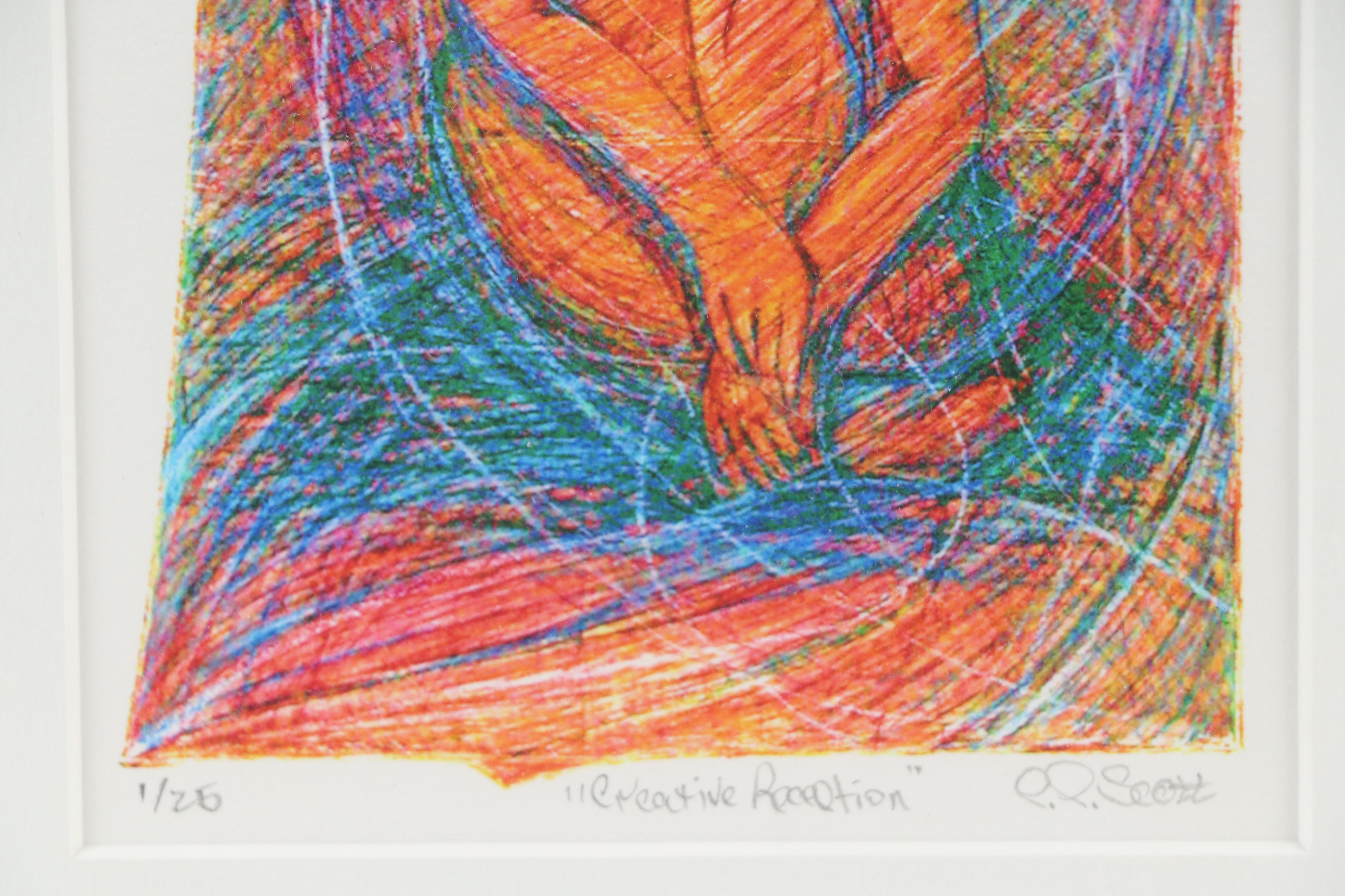 Digital Print of Stylized Figure "Creative Reception," 21st Century