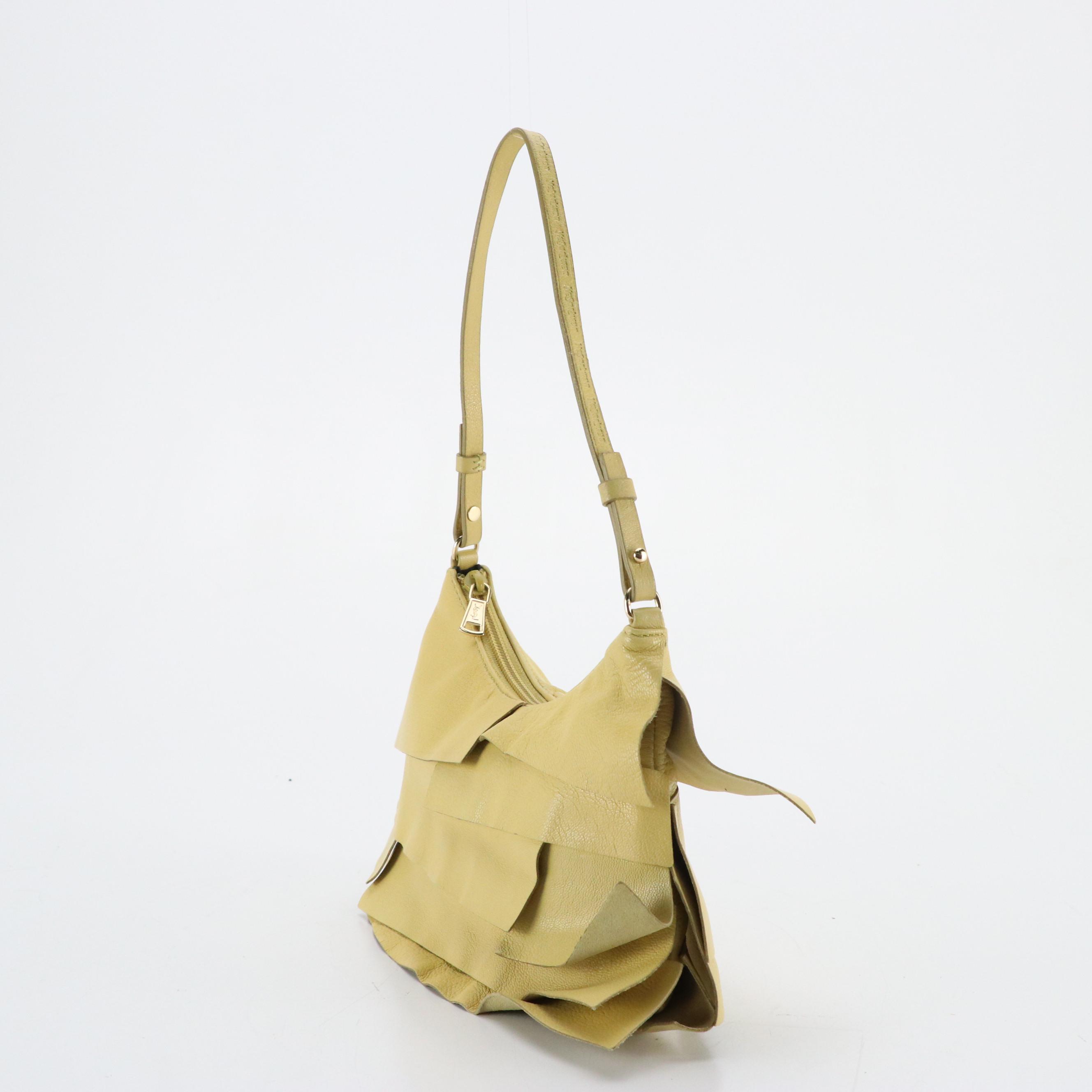 Yves Saint Laurent Rive Gauche Tiered Ruffle Leather St. Tropez Shoulder Bag