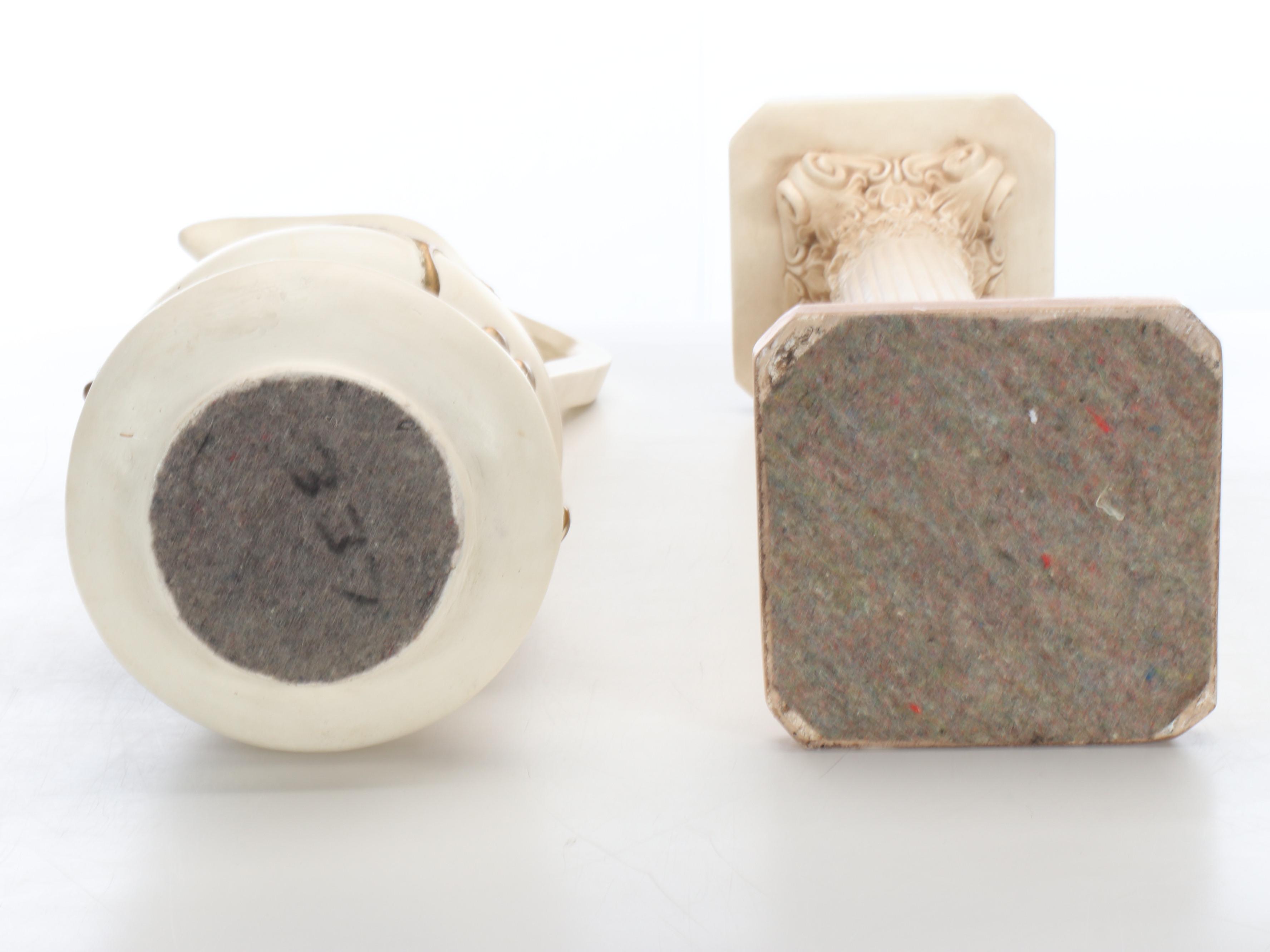 Neoclassical Style Ewer Ground Vase and Column Stand