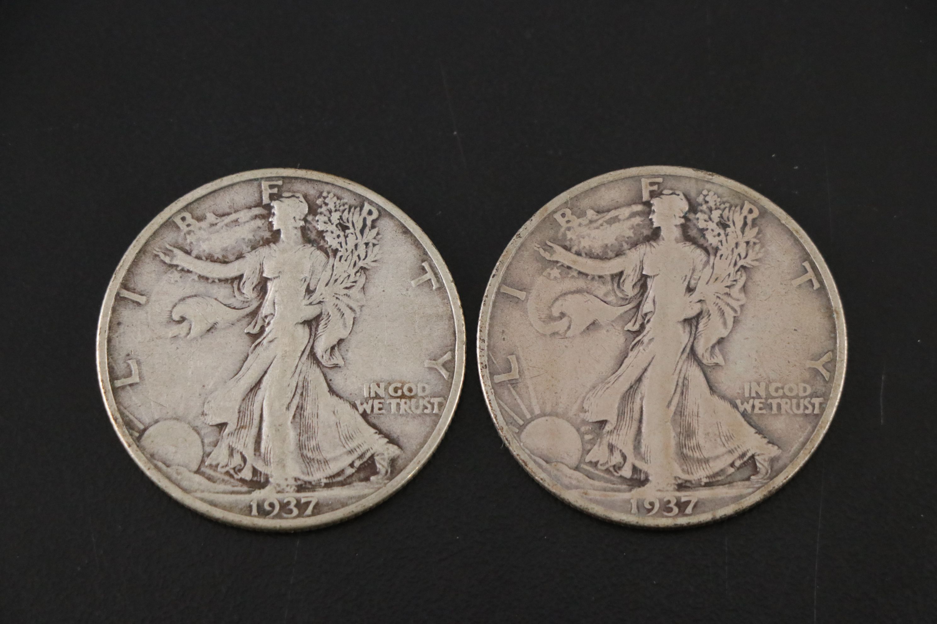 Seven Walking Liberty Silver Half Dollars