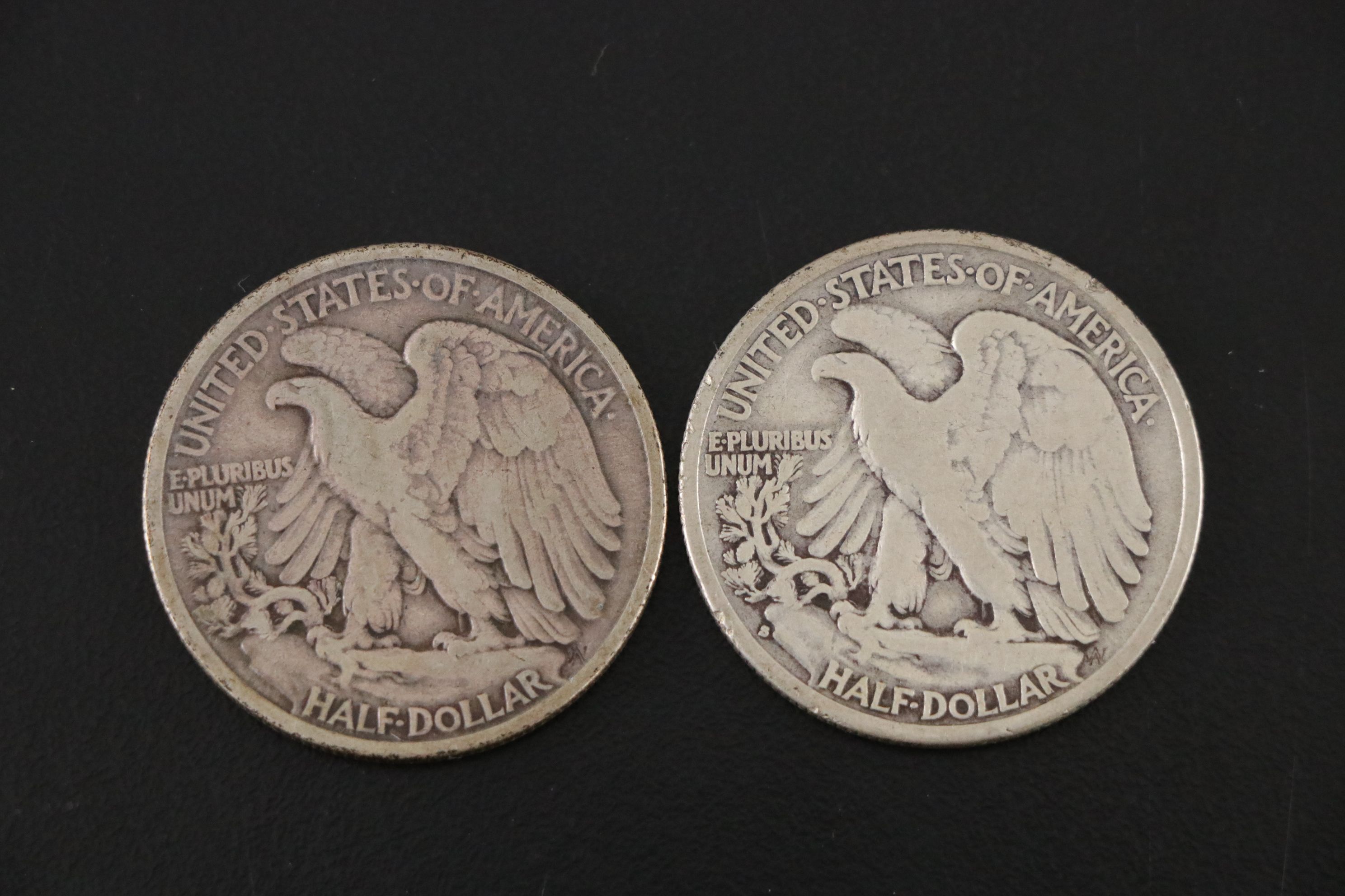 Seven Walking Liberty Silver Half Dollars